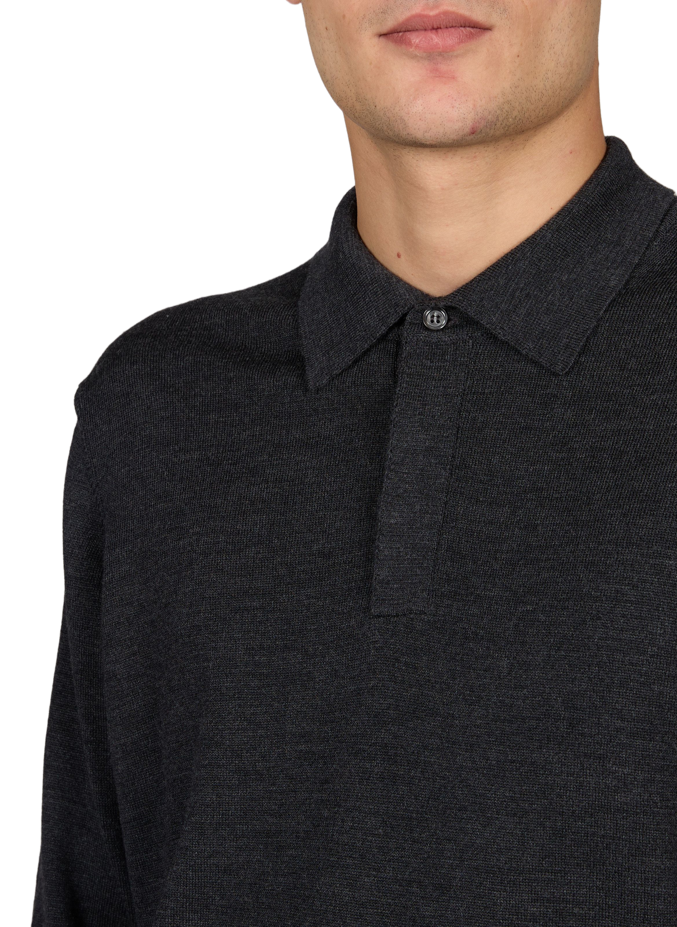 Straight-fit Alessio polo-neck sweater in wool | Grey LAFAURIE Men