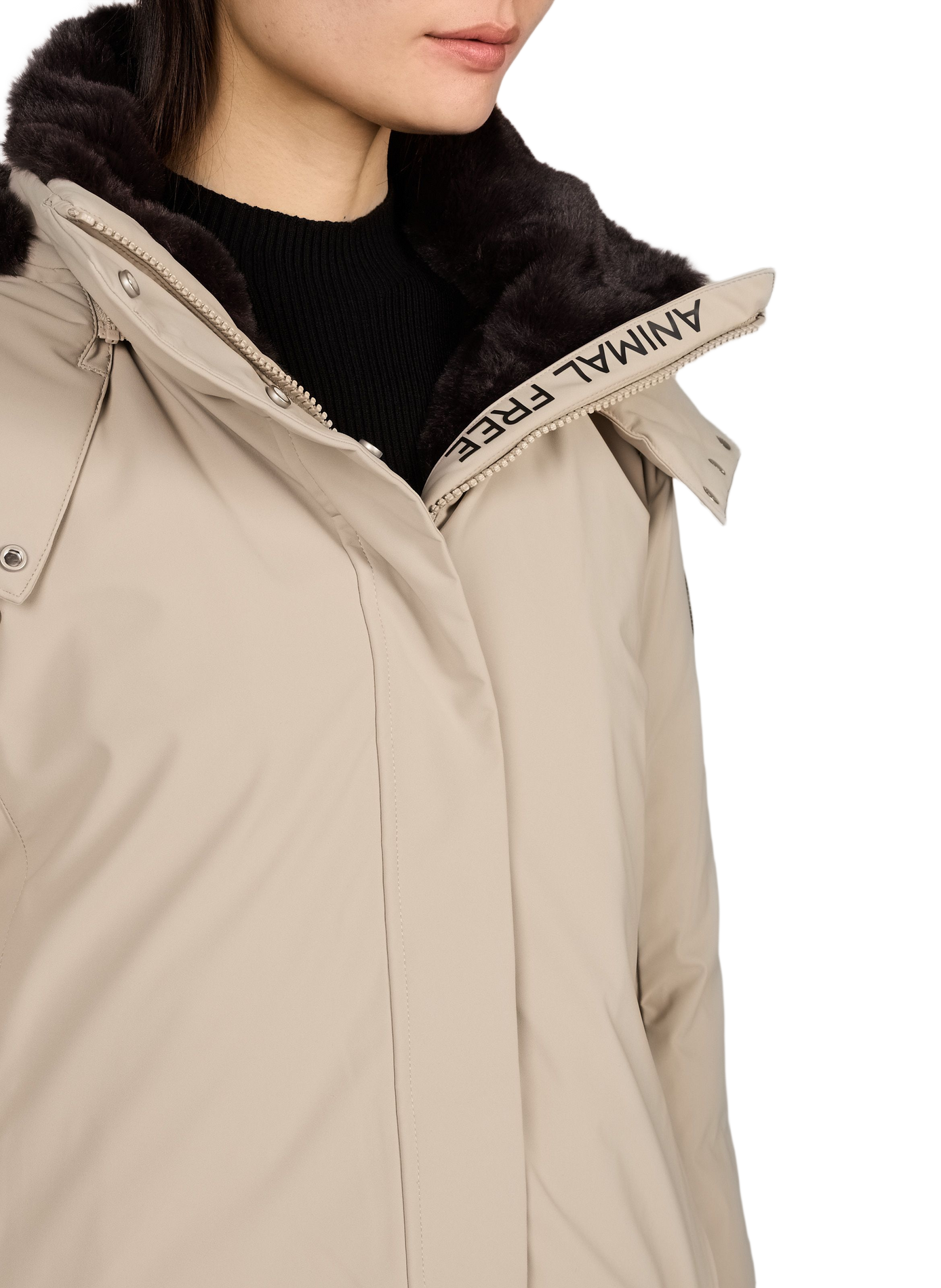 Straight hooded SAMANTAH puffer jacket SAVE THE DUCK Beige