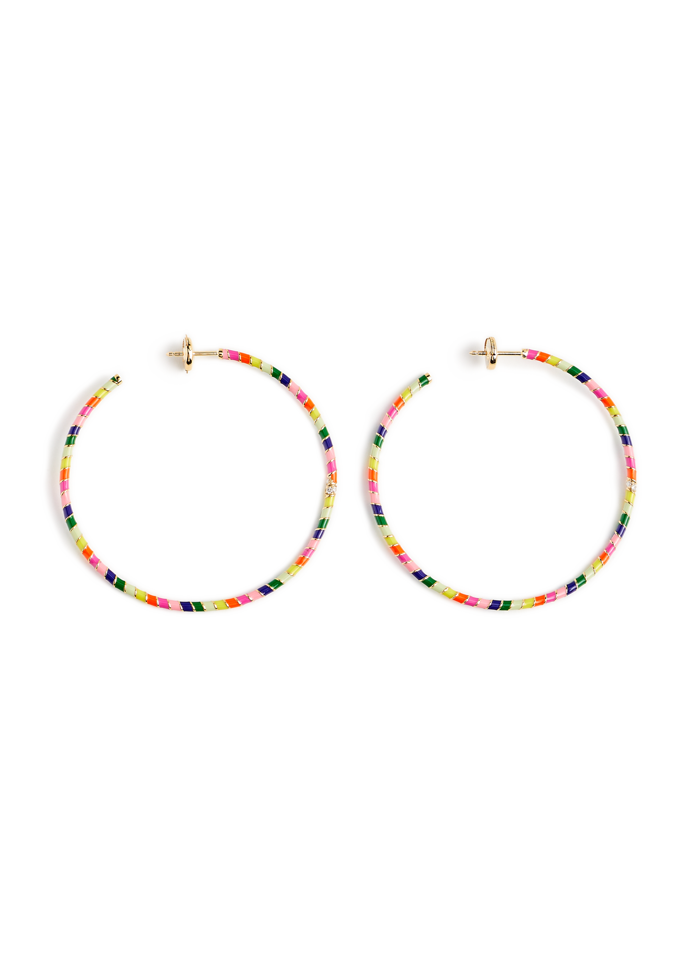 YVONNE LÉON Rainbow hoop earrings Multicolour