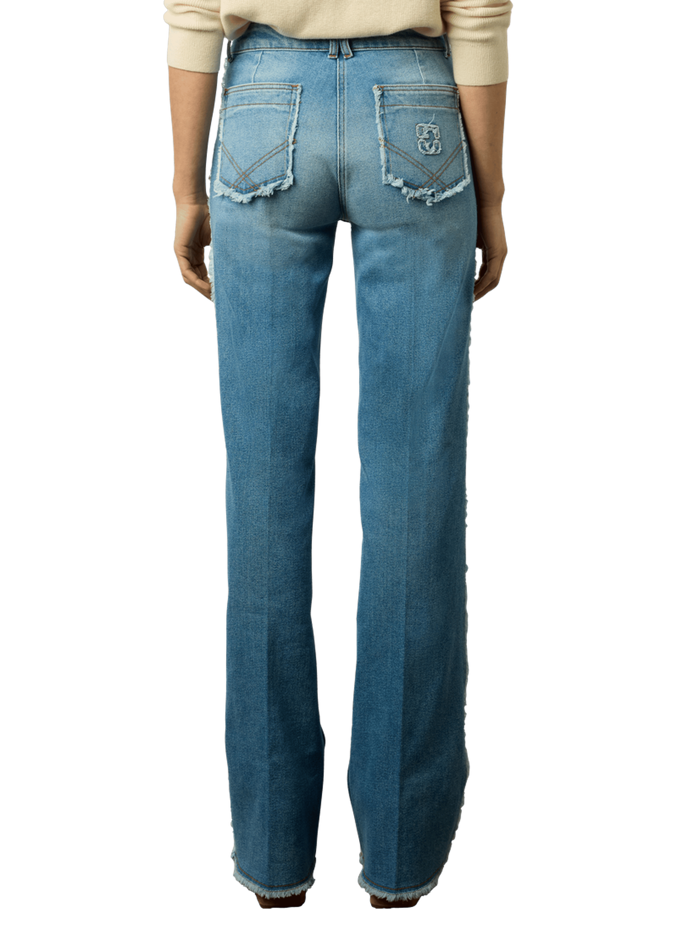 Jean flare à franges - anna GERARD DAREL Bleu