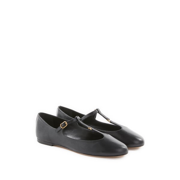 Chloé Chloe Leather Marcie Ballerina Flats In Black