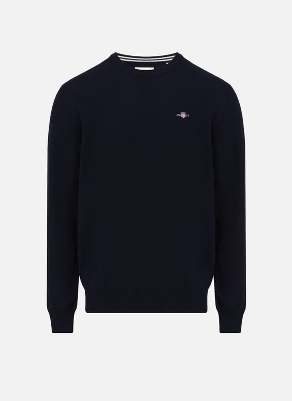 Pull col rond en laine Bleu by GANT GANT Pull col rond en laine Bleu