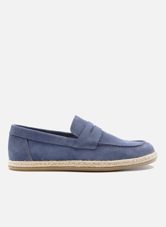 Mocassins espadrille cuir daim Bleu by JULES & JENN JULES & JENN Mocassins espadrille cuir daim Bleu