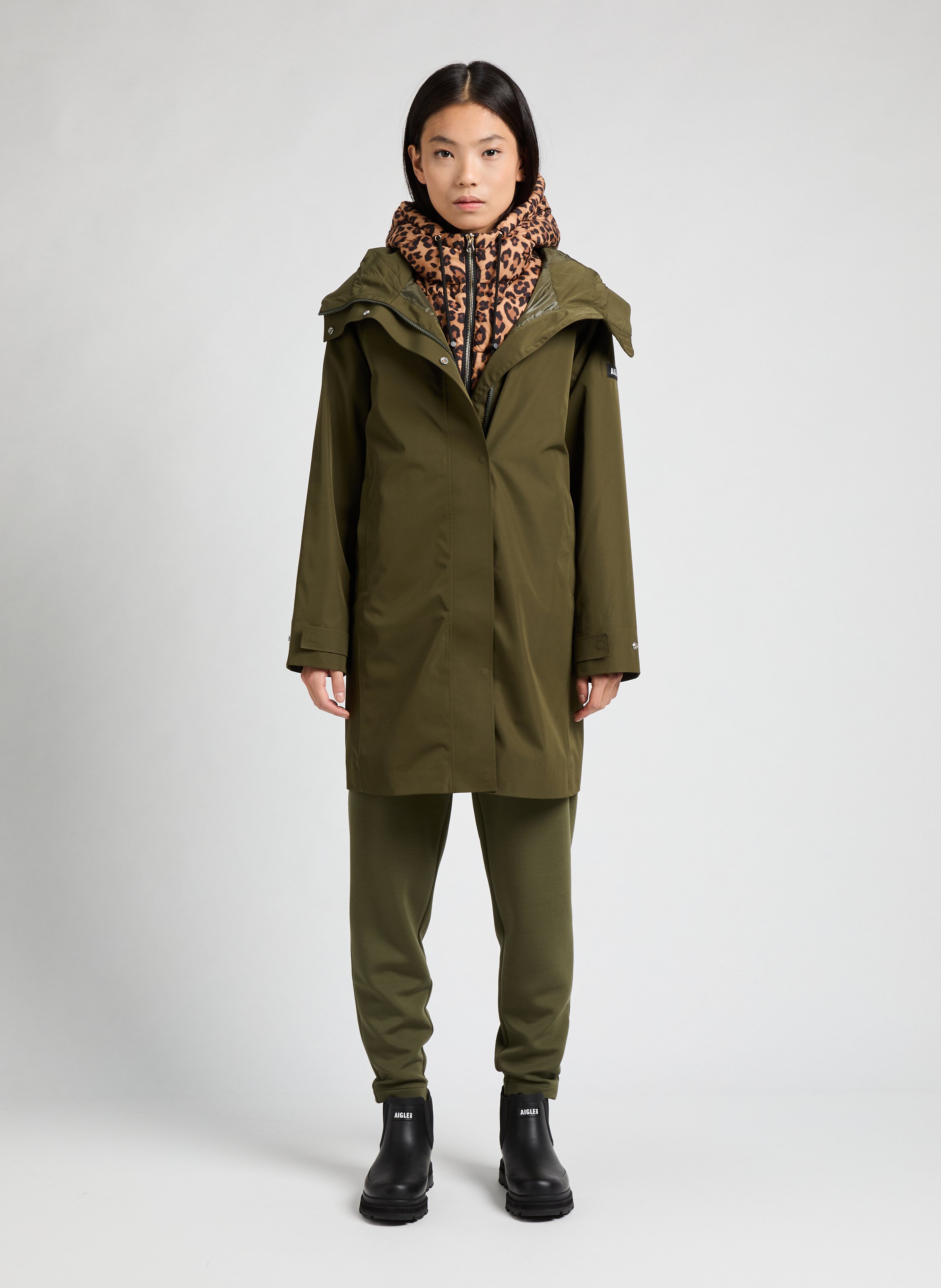 Veste imperméable à capuche AIGLE Vert