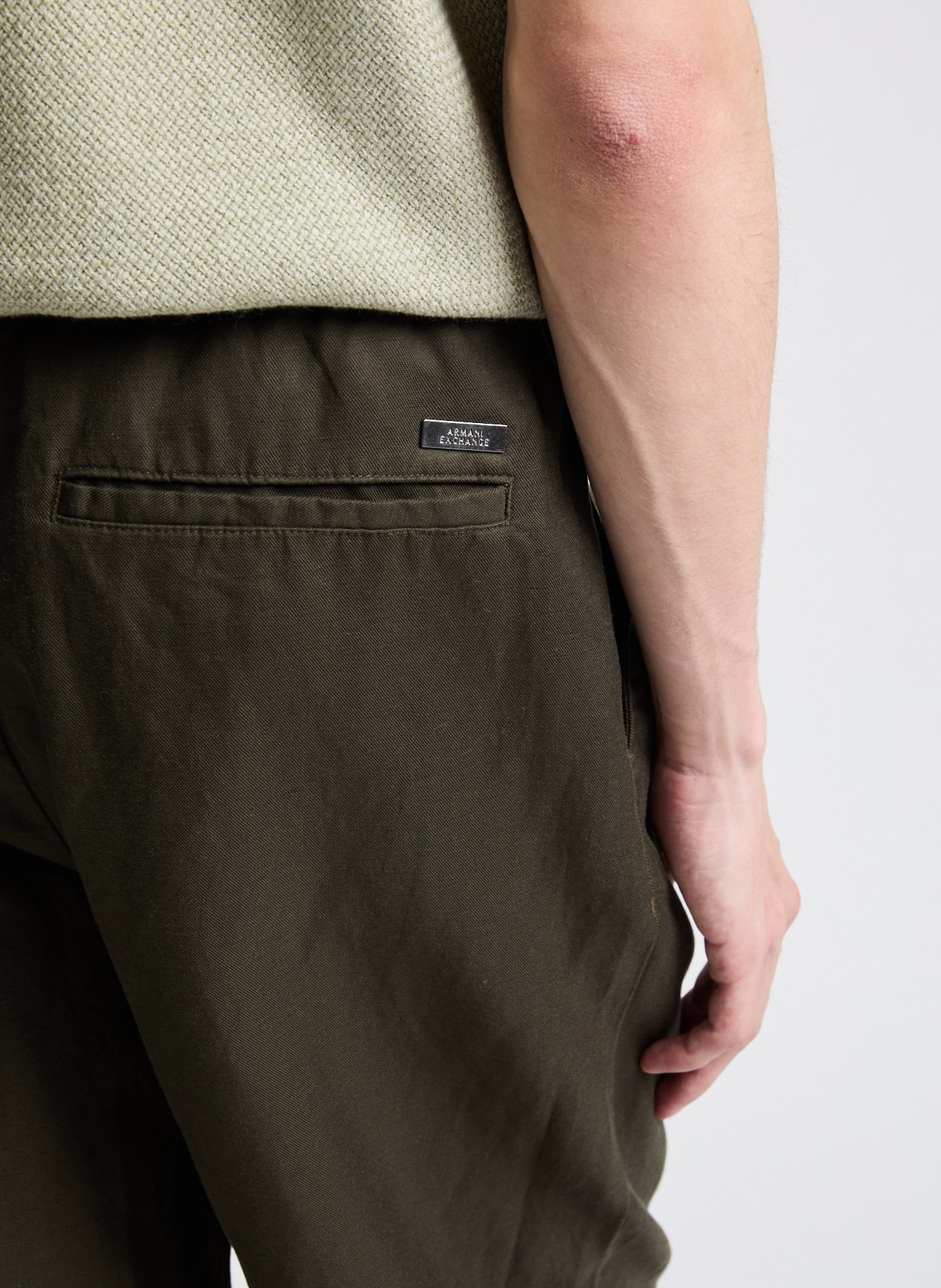 Pantalon droit en coton  ARMANI EXCHANGE Marron