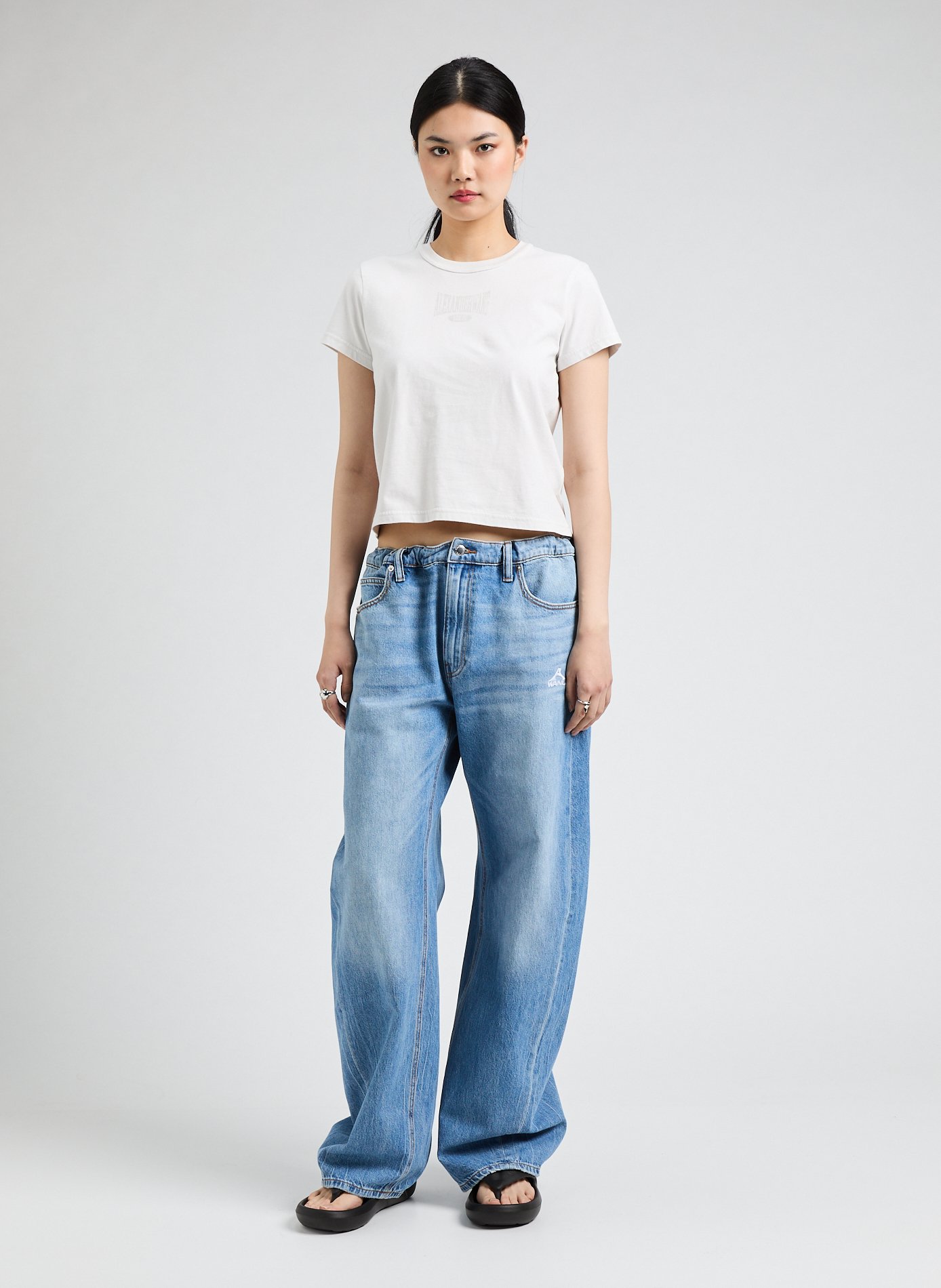 T-shirt imprimé en coton ALEXANDER WANG Blanc