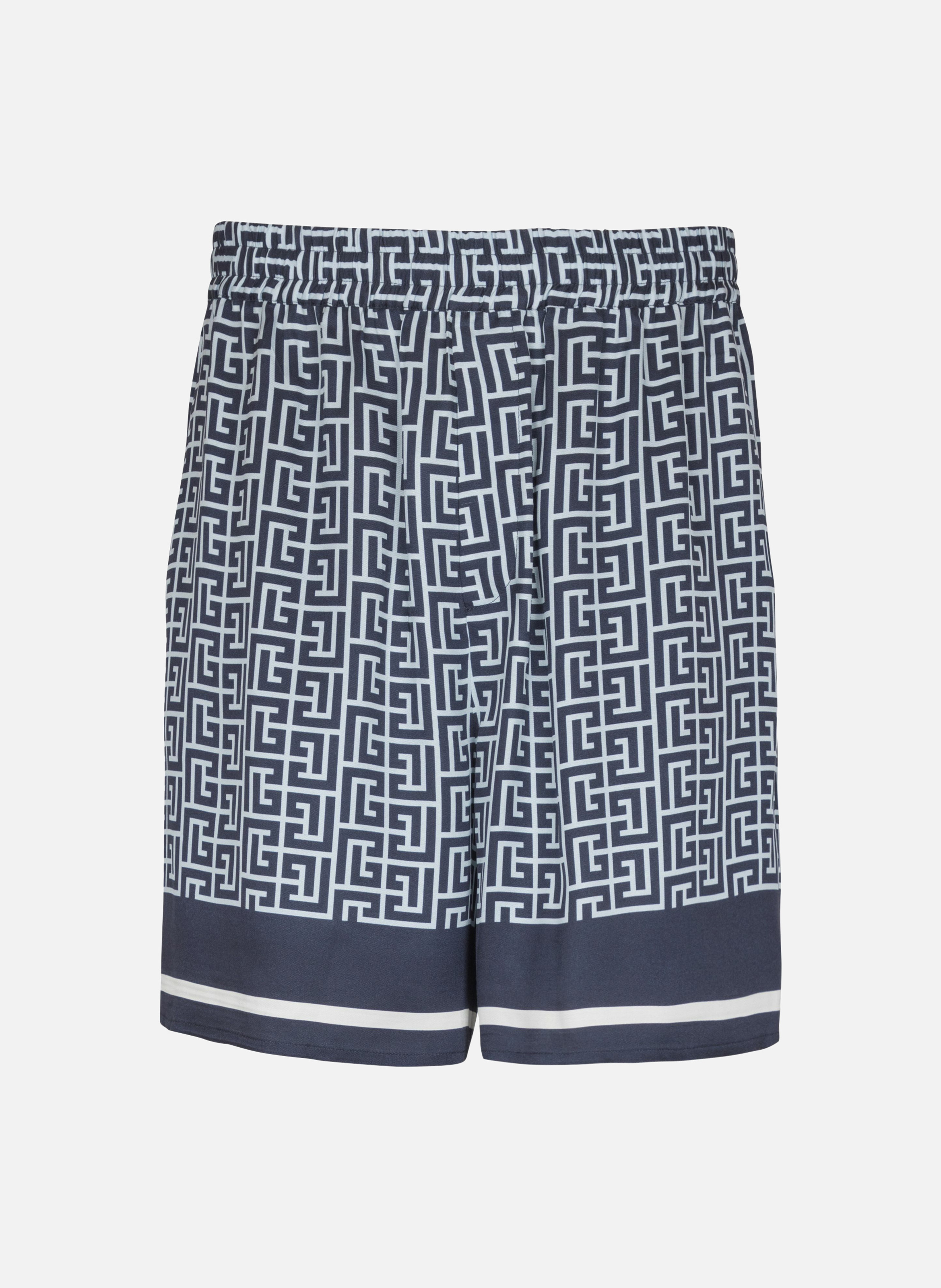 Short fluide monogrammé BALMAIN Bleu