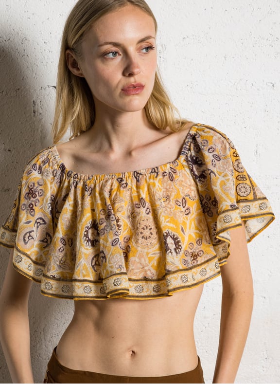 Top ajusté imprimé anthea Jaune by BA&SH BA&SH Top ajusté imprimé anthea Jaune