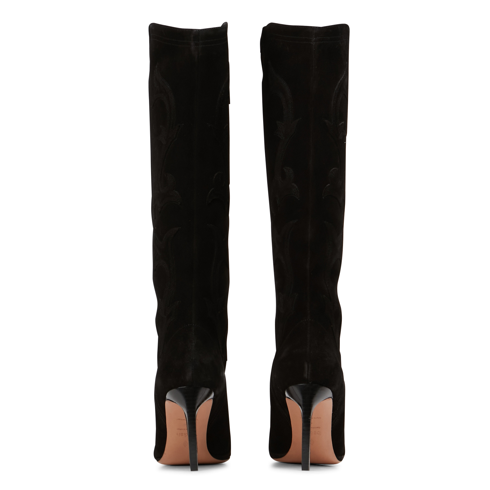 Bottes à talon en cuir velours hcaitlin BA&SH Noir