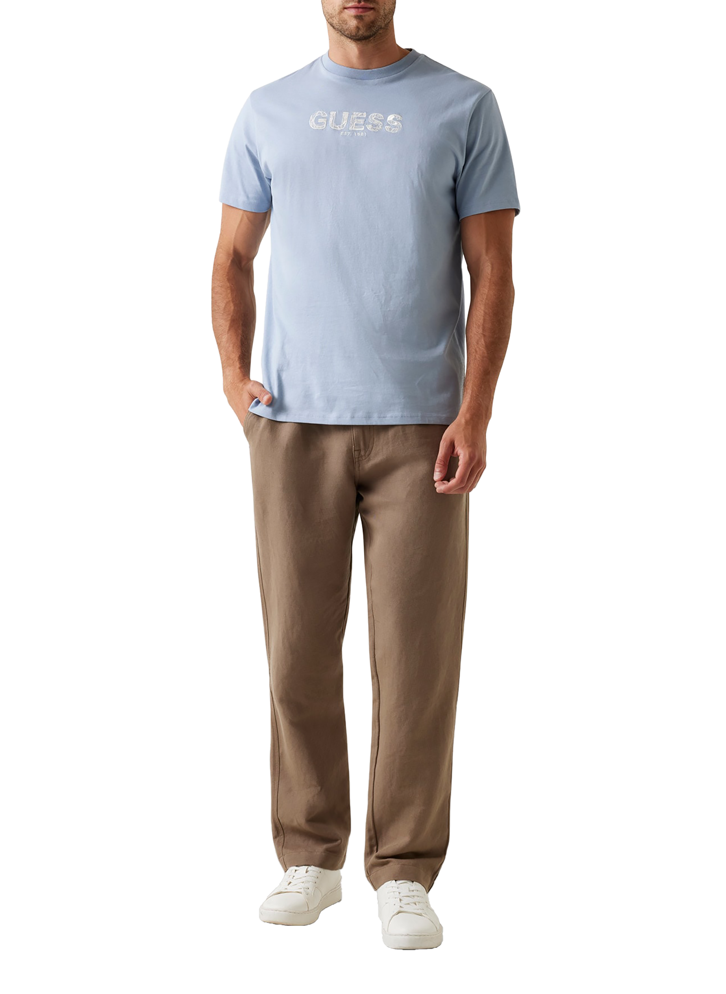 T-shirt en coton GUESS Bleu