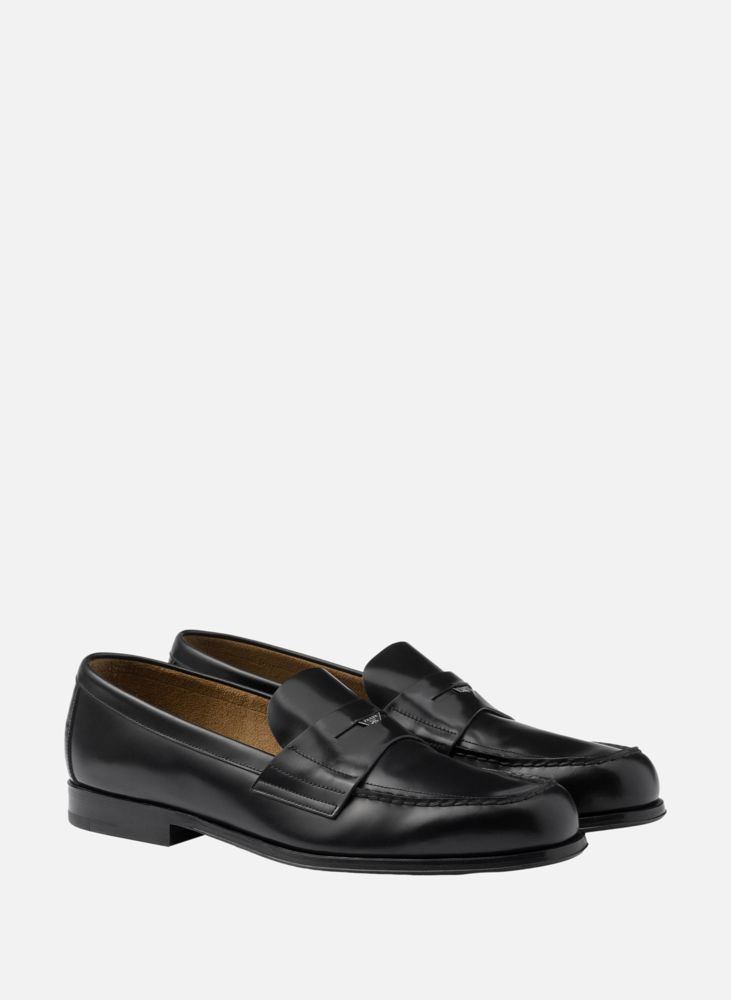 Mocassins en cuir brossé PRADA Noir