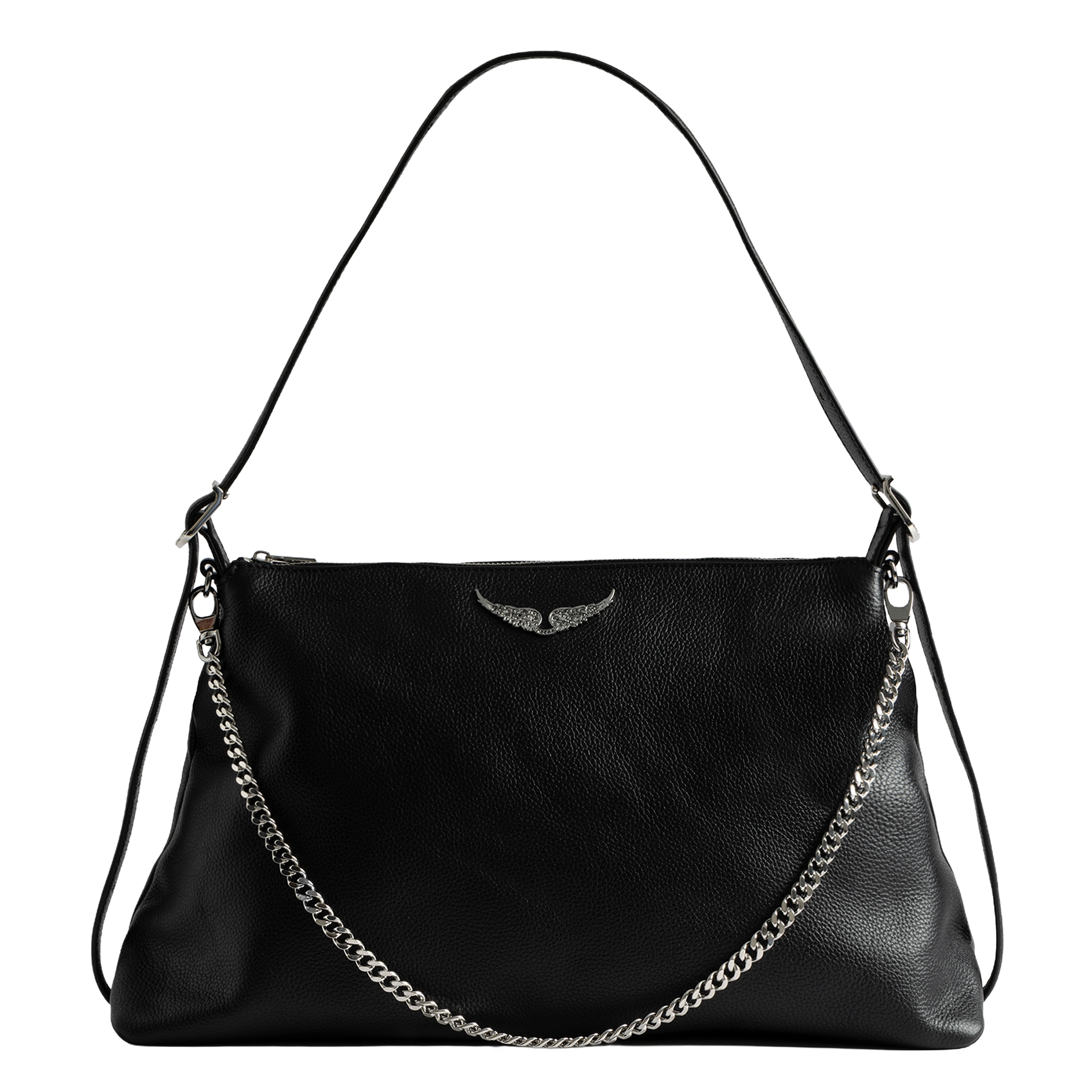 ZADIG&VOLTAIRE Sac porté épaule en cuir grainé jim Noir
