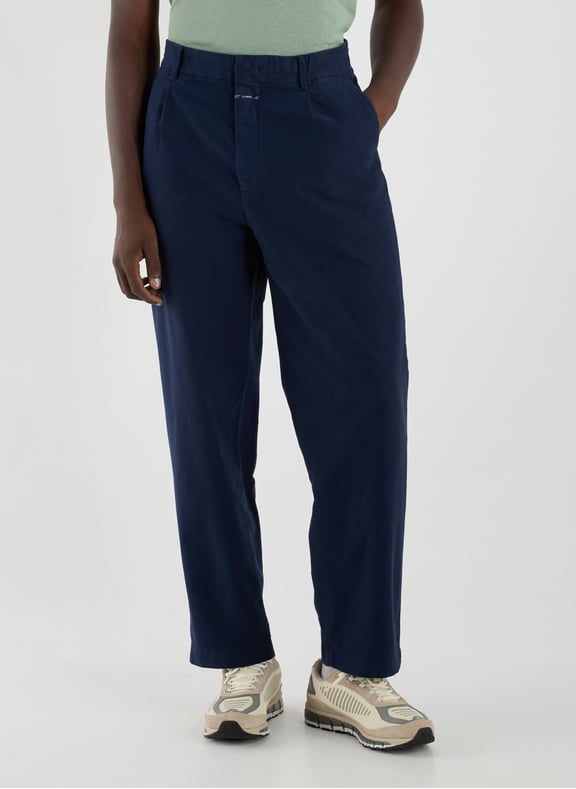 Pantalon ample en coton mélangé Bleu by CLOSED CLOSED Pantalon ample en coton mélangé Bleu
