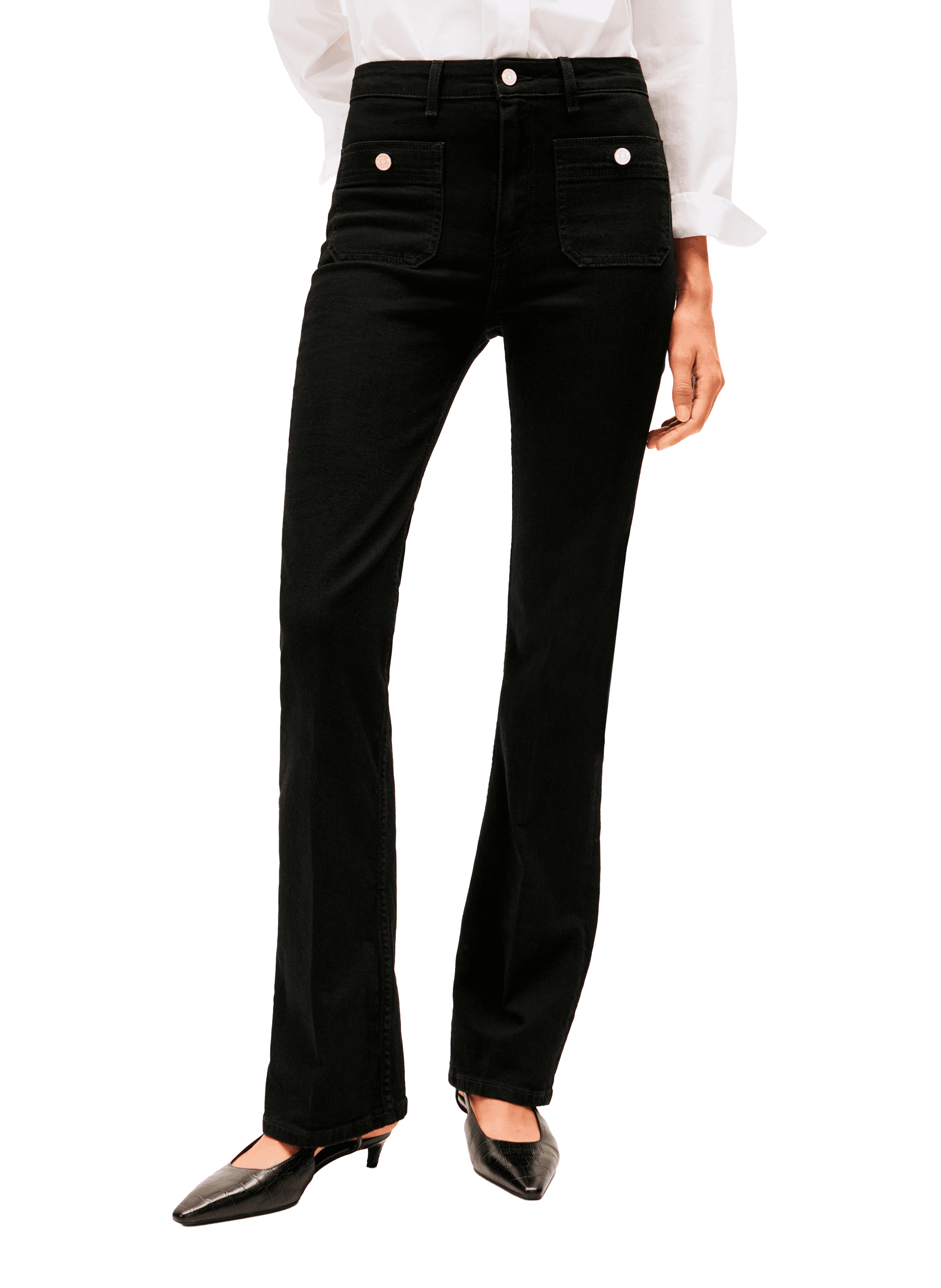 TOMMY HILFIGER Jean boot-cut en coton mélangé Black