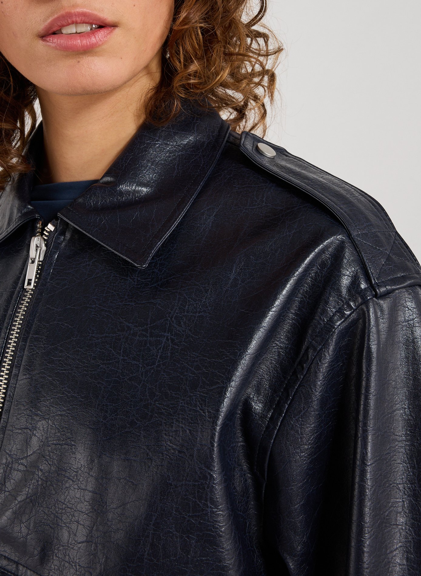 Bomber texturé TOPSHOP Bleu