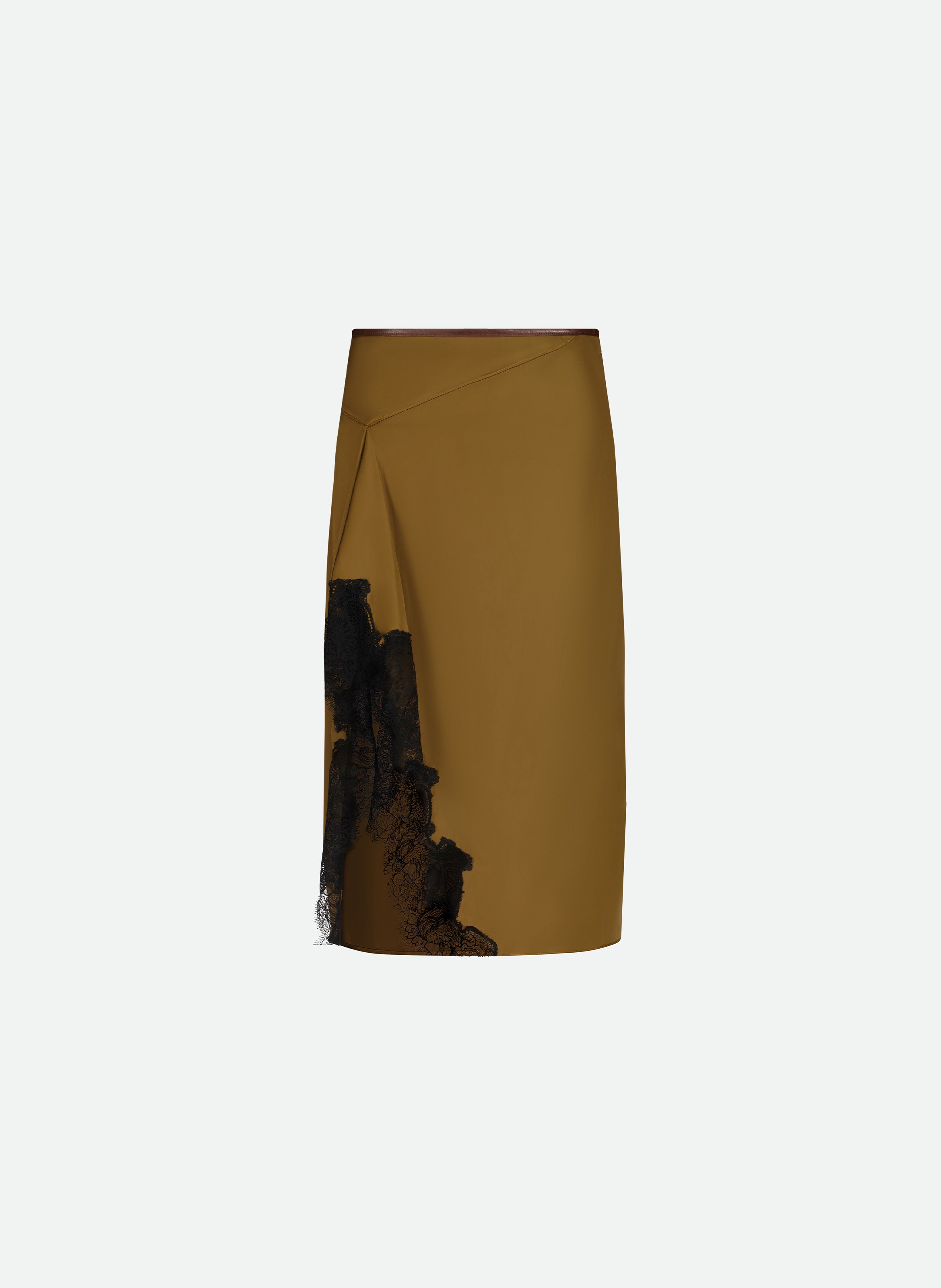 Jupe avec détails en dentelle et fentes latérales VAILLANT Vert