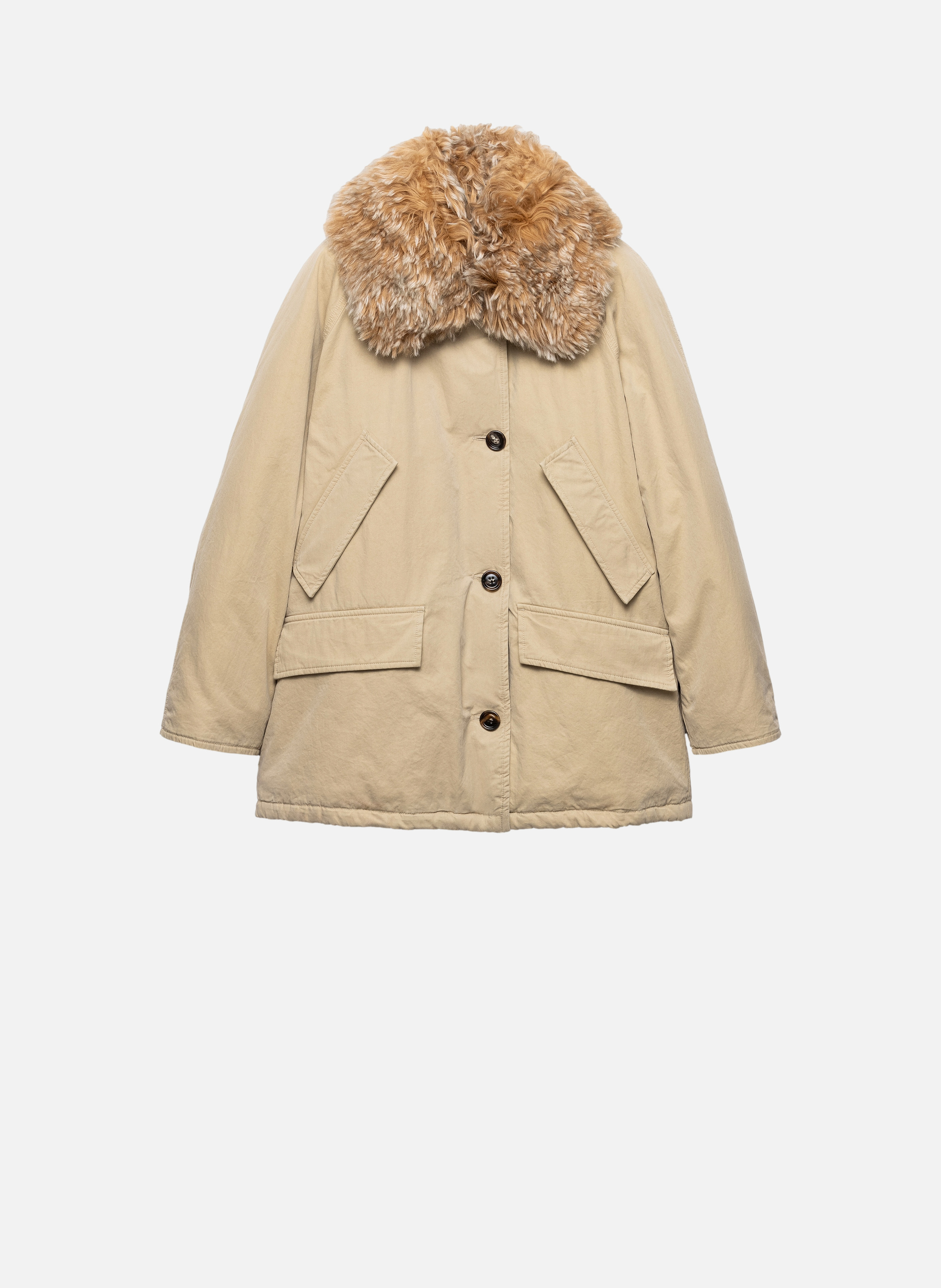 Doudoune en coton panama ancien de poids moyen PRADA Beige