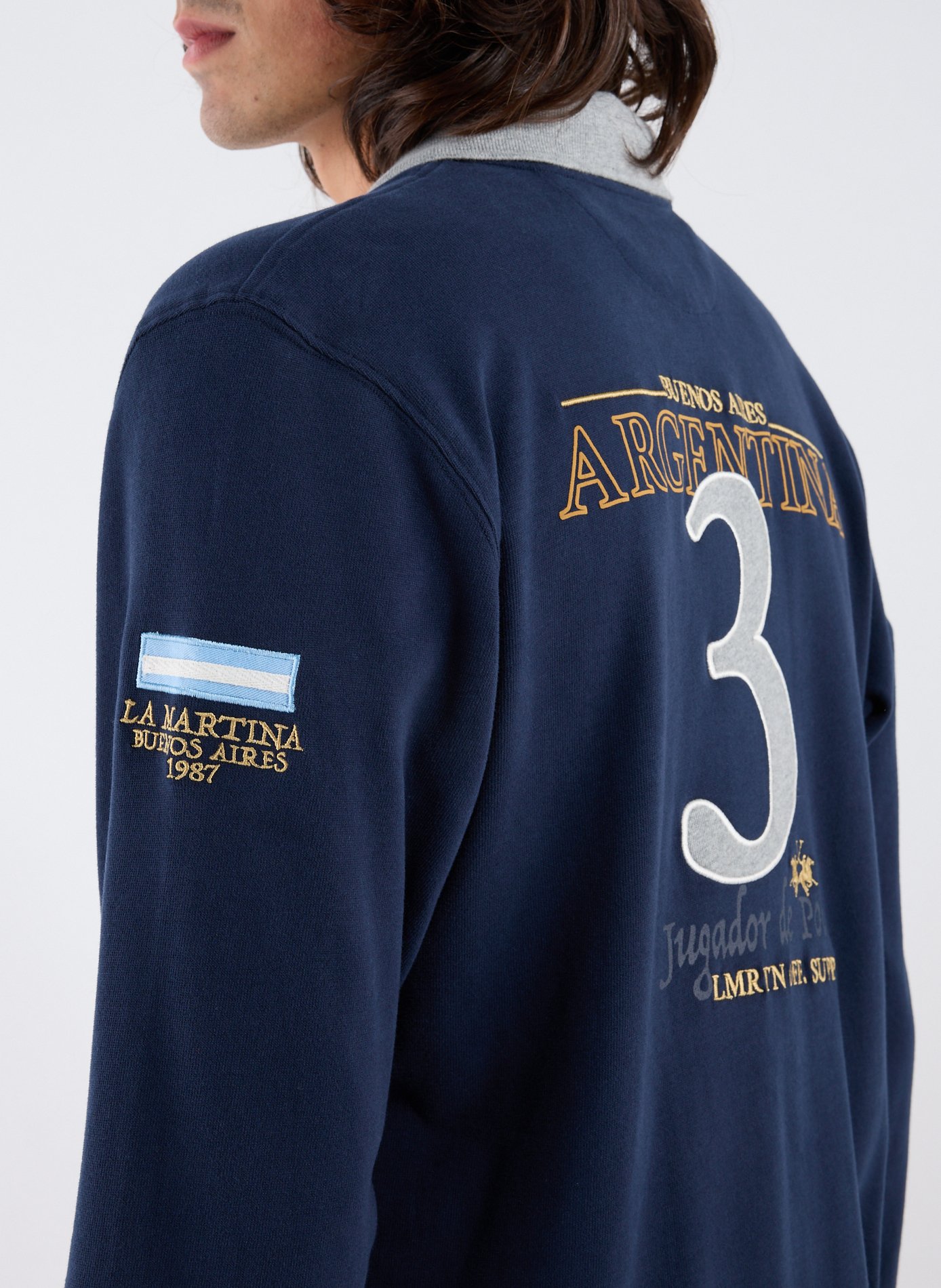 Polo brodé en coton LA MARTINA Bleu