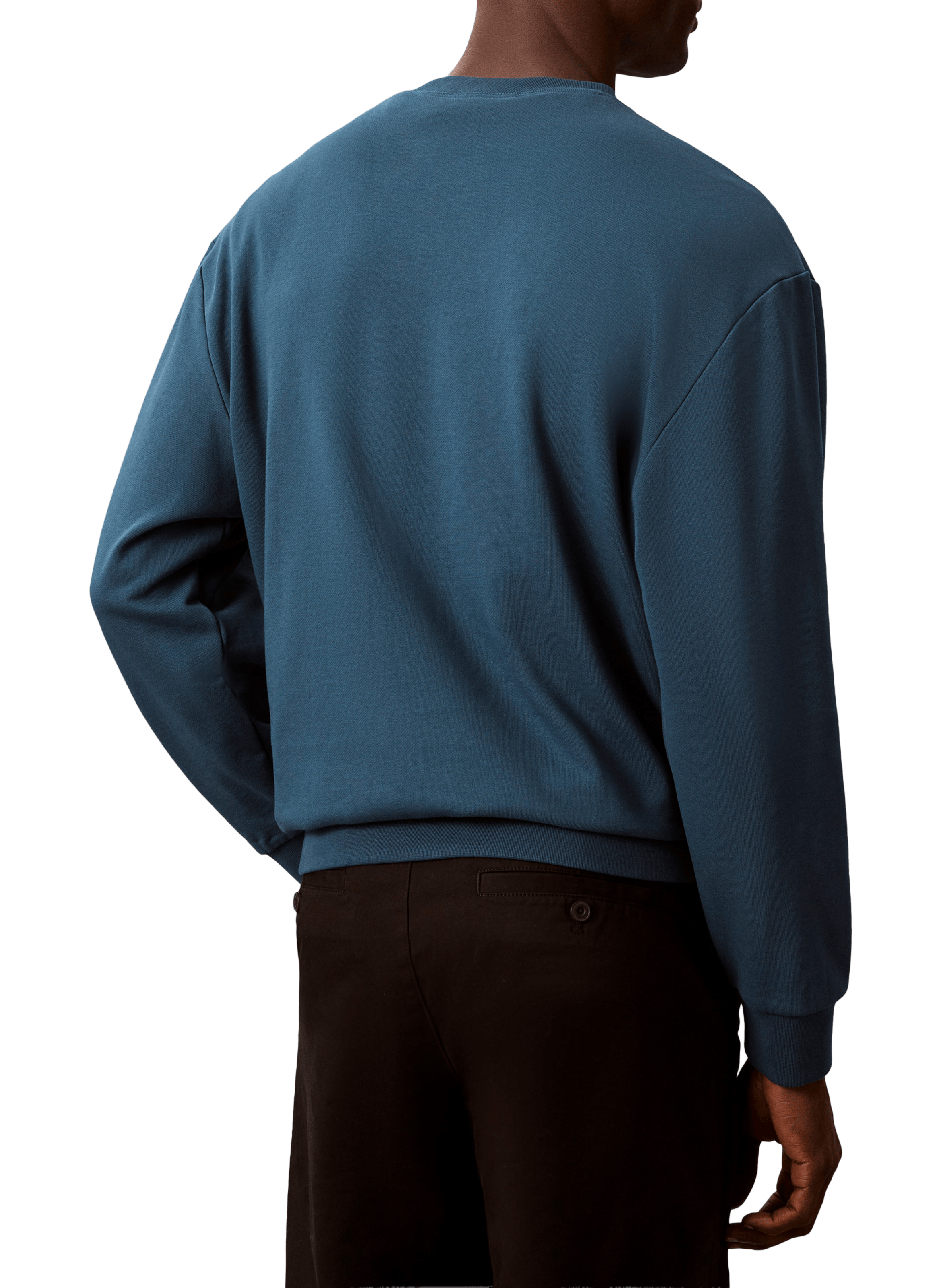 Sweatshirt col rond en coton CALVIN KLEIN Bleu