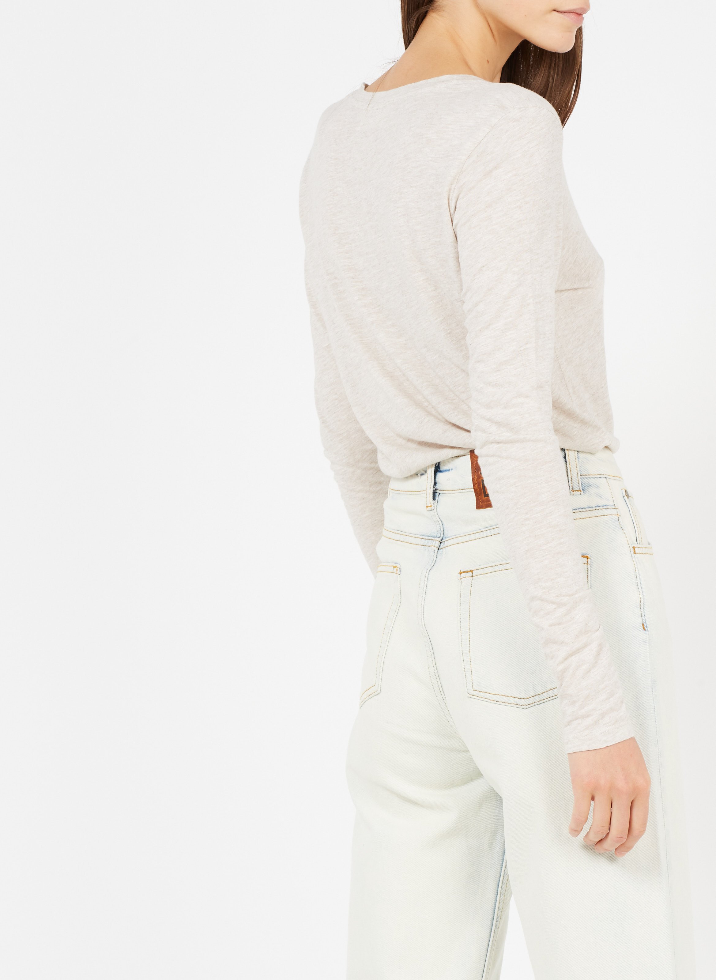 Tee-shirt col rond en coton jacksonville AMERICAN VINTAGE Beige