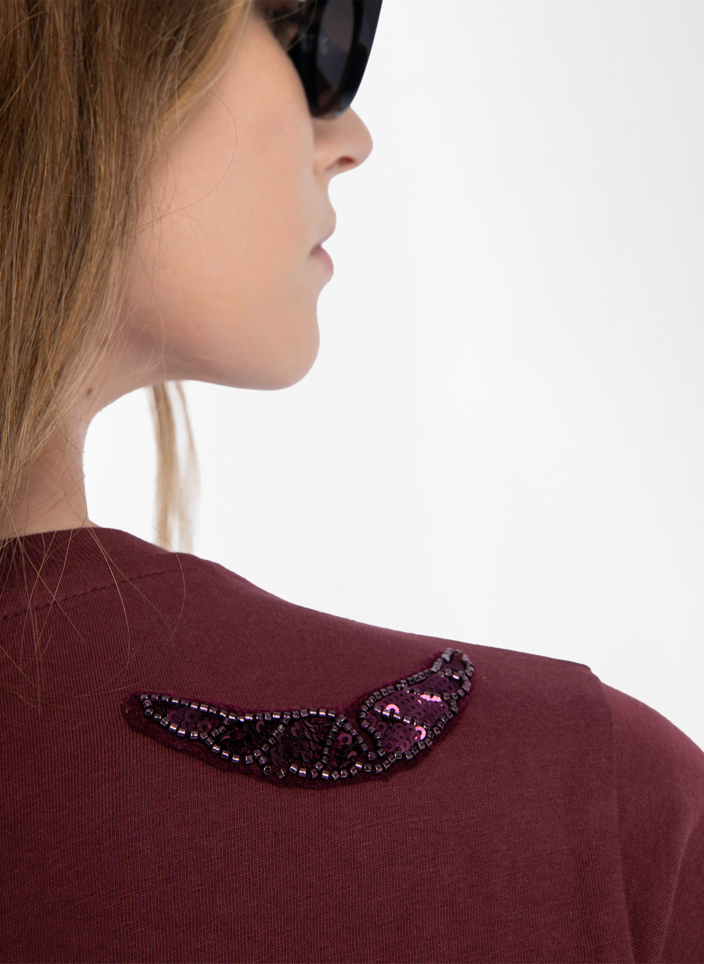 Tee-shirt droit col rond en coton alys ZADIG&VOLTAIRE Violet