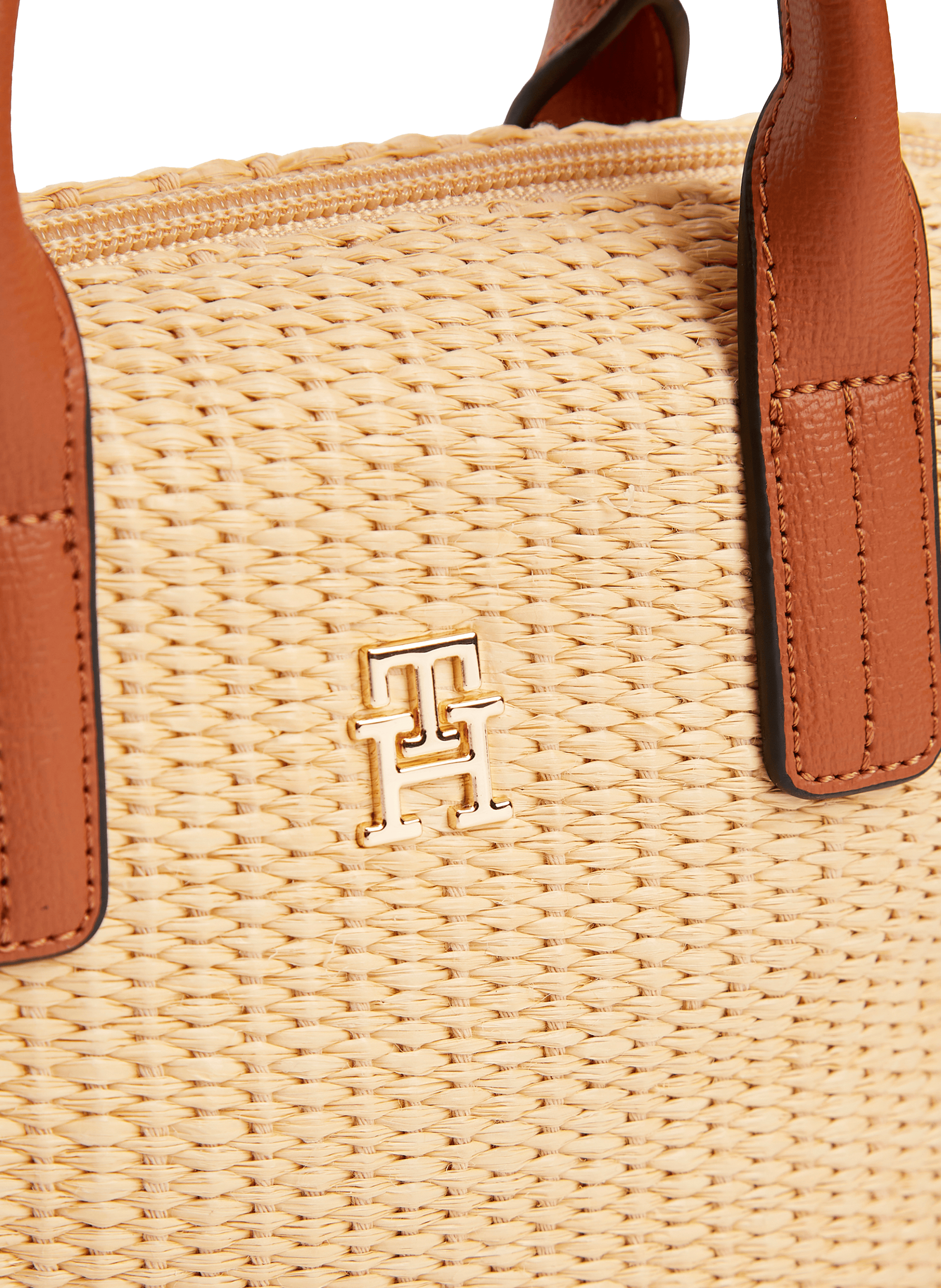 Sac à bandoulière amovible tressé TOMMY HILFIGER Marron