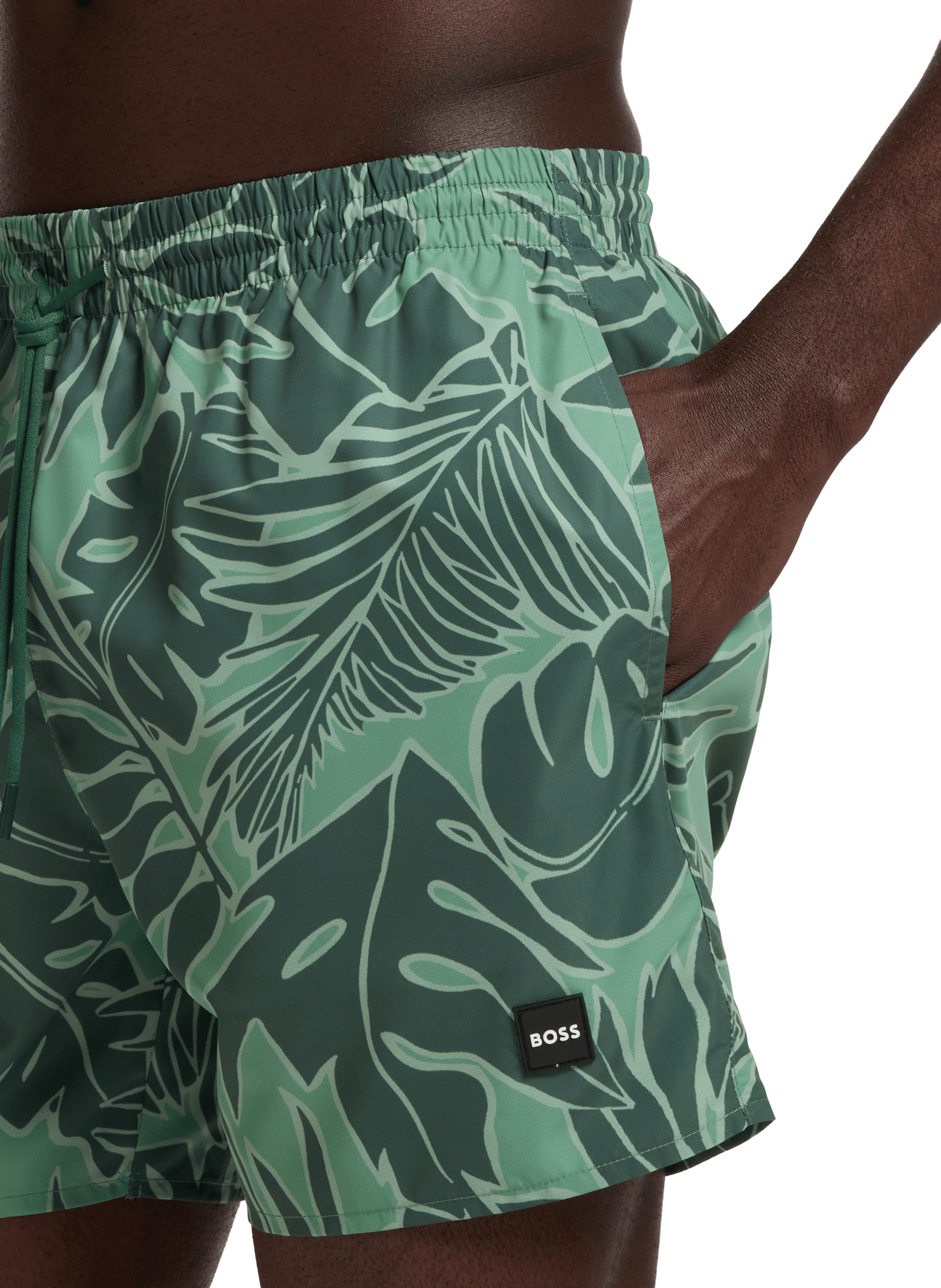 Piranha pattern swim shorts BOSS Green