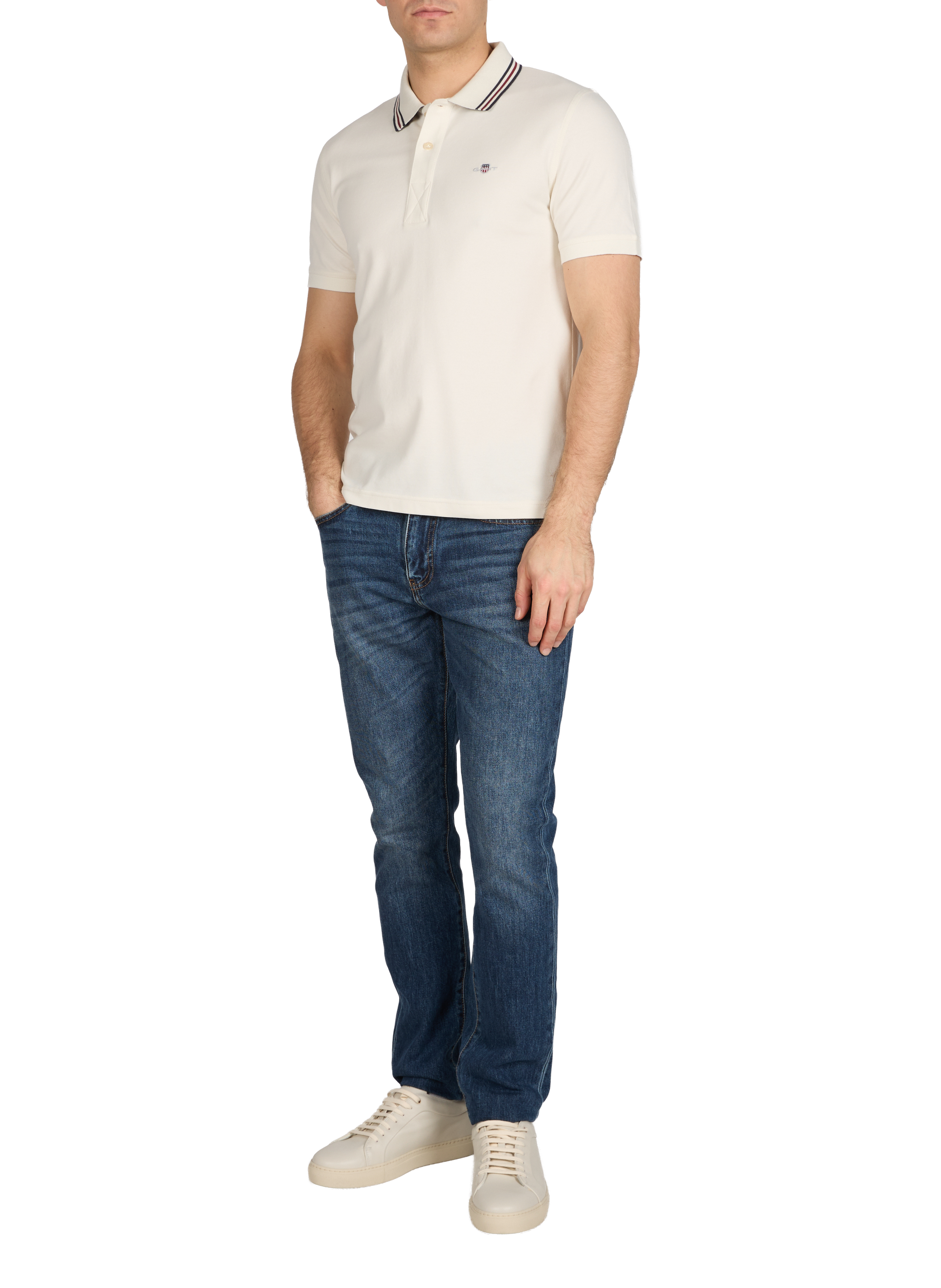 Polo à manches courtes en coton mélangé GANT Beige