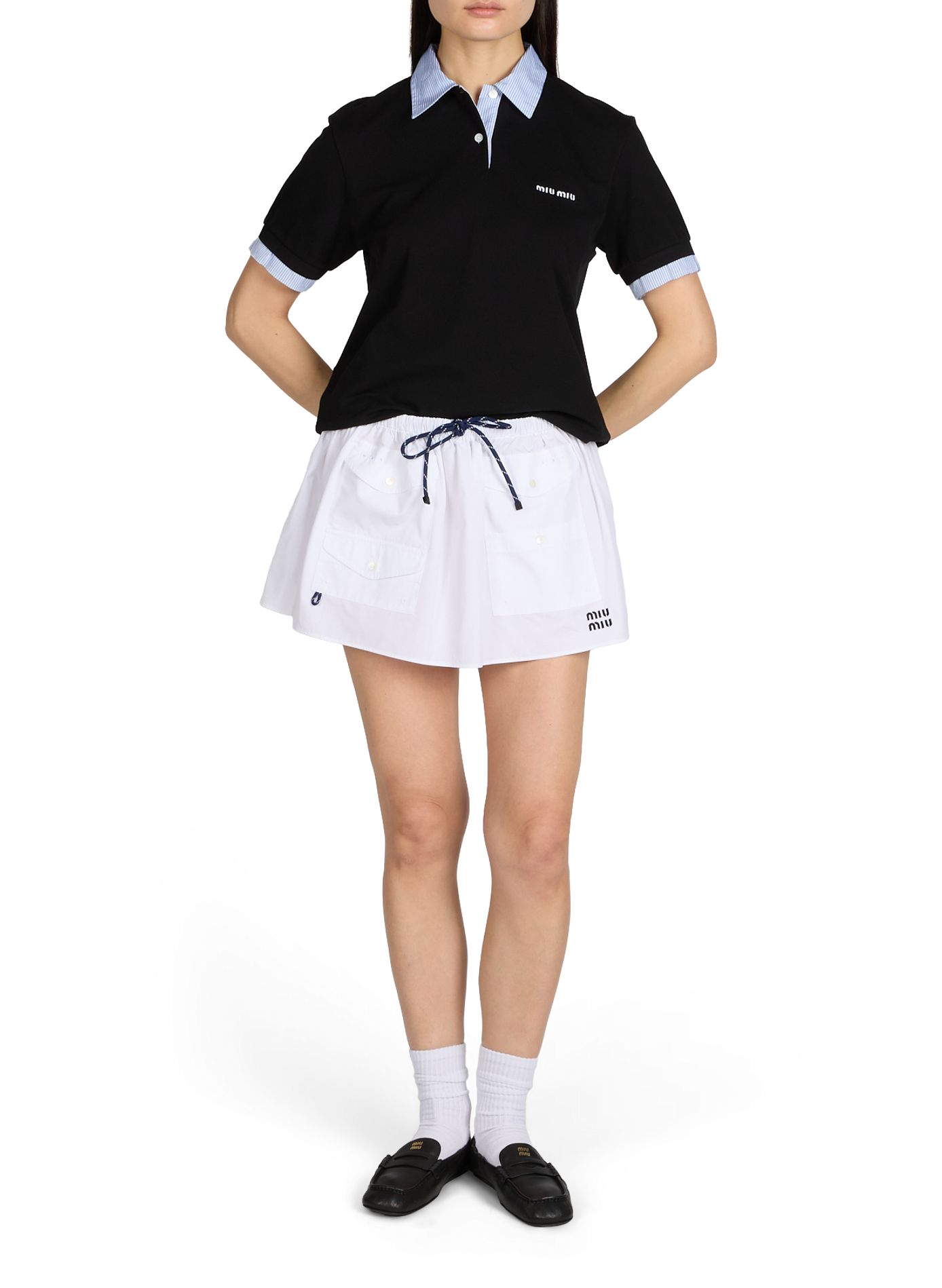 Mocassins en cuir suédé MIU MIU Noir