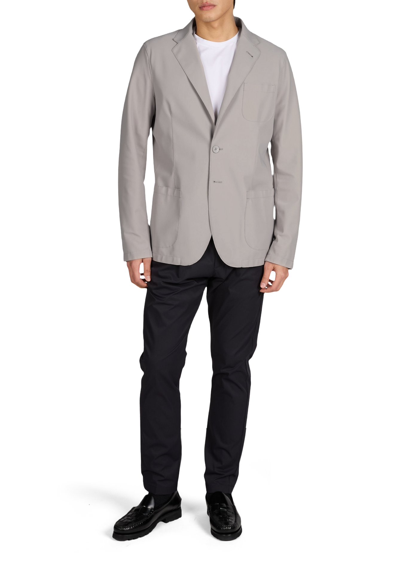 Solid straight blazer HERNO Grey