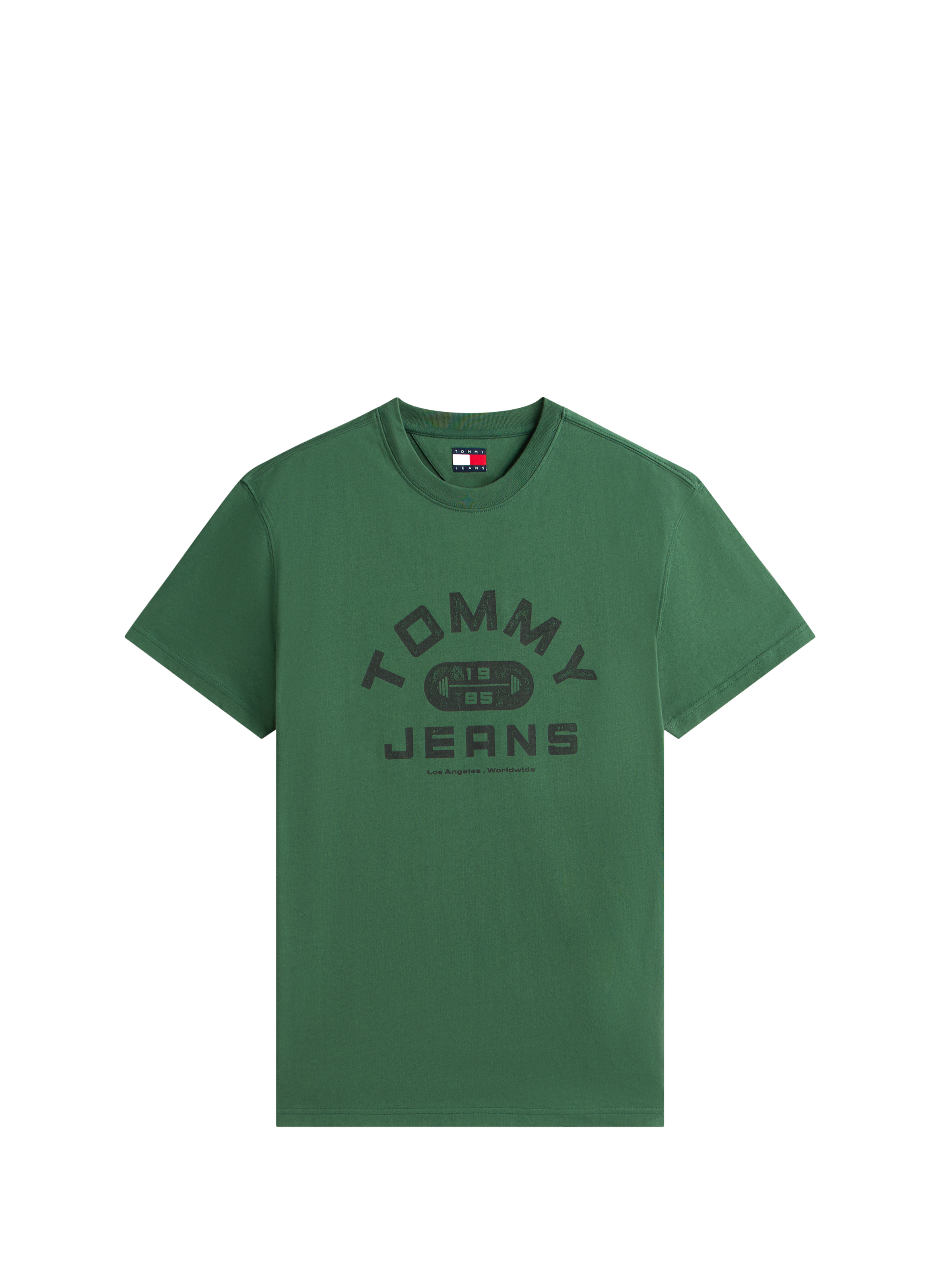 Straight printed cotton T-shirt TOMMY HILFIGER Green