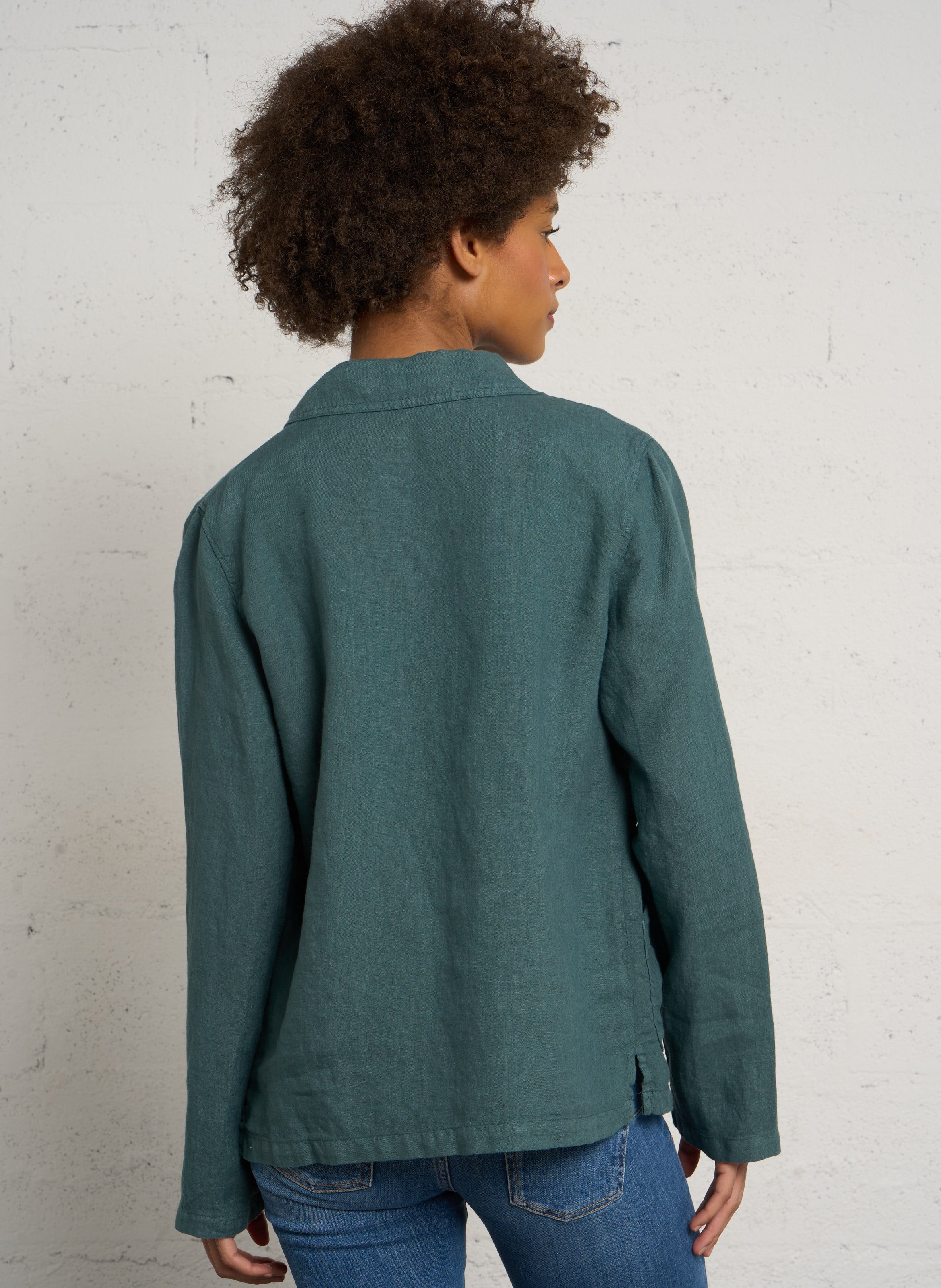 Chemise droite en lin ARMOR-LUX Vert