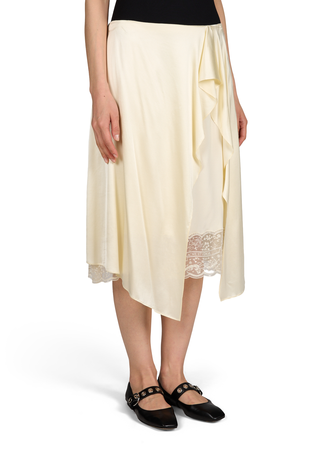 Satinrock mit asymmetrischer Spitze ACNE STUDIOS Weiss