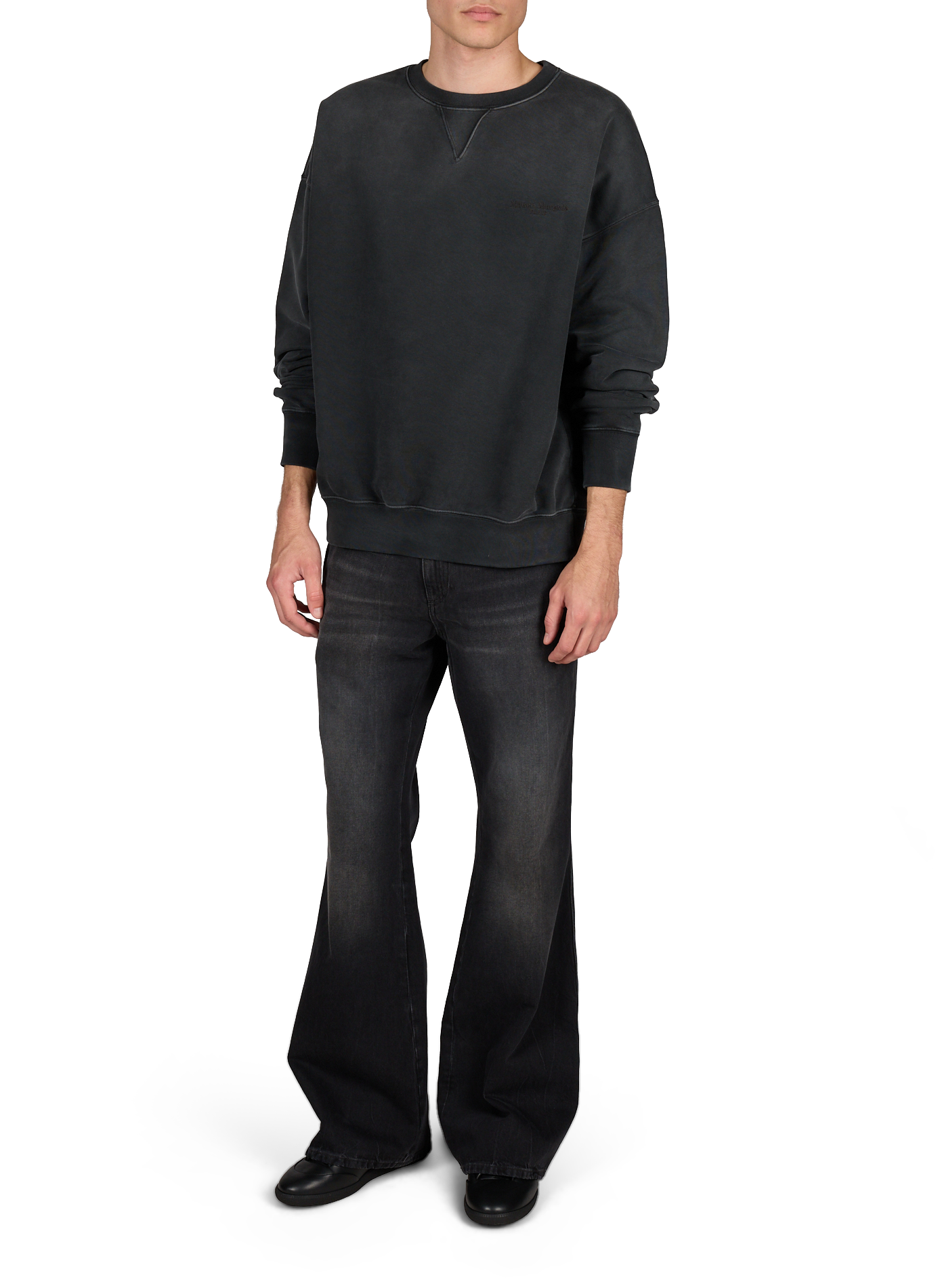 Sweatshirt with round neck and logo embroidery in cotton MAISON MARGIELA Grey