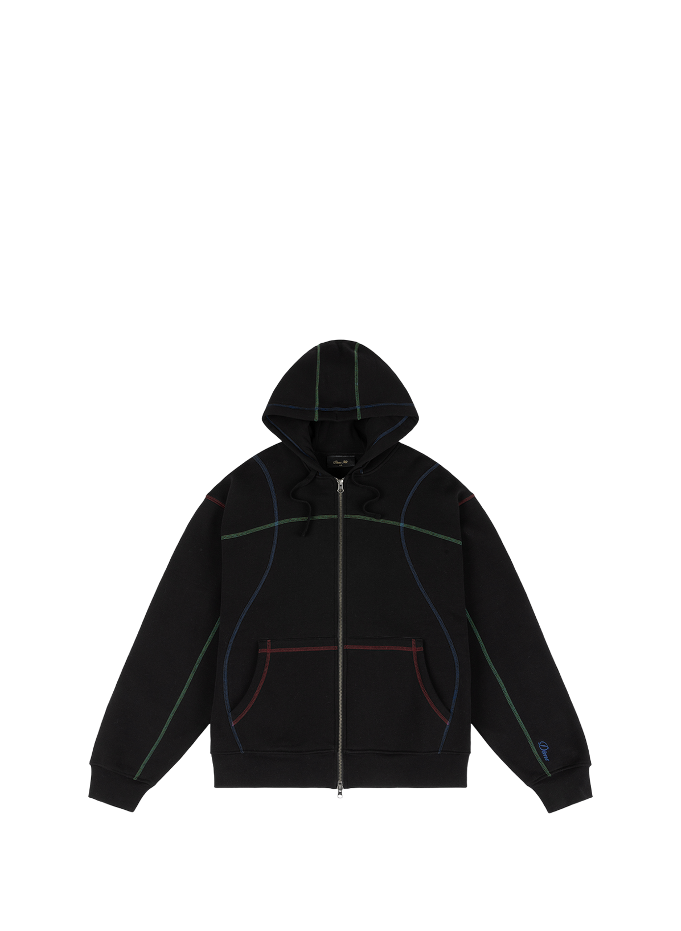 Blouson à capuche avec coutures contrastantes DIME Black