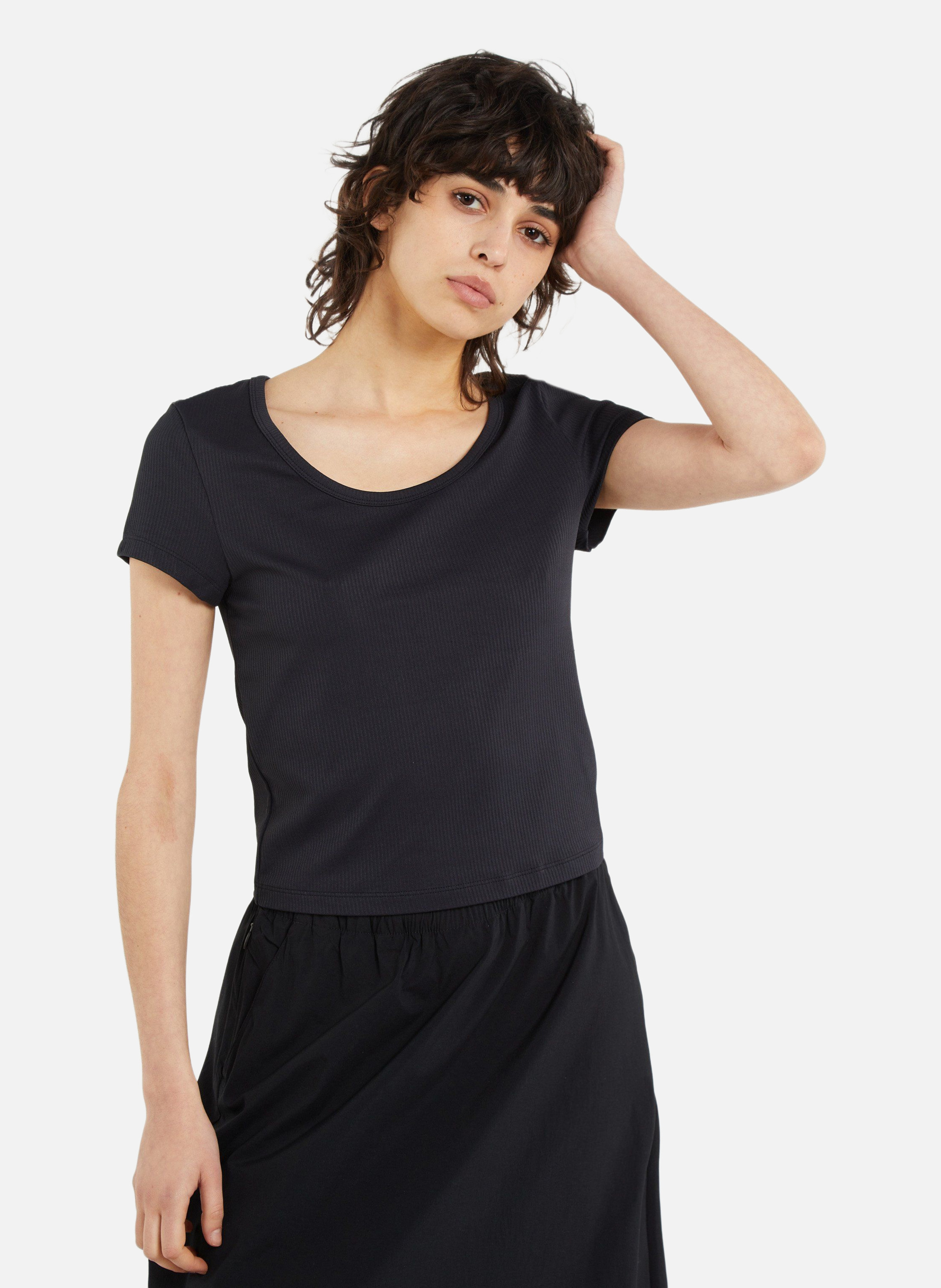 T-shirt pinetown canyon rib ss tee COLUMBIA Noir