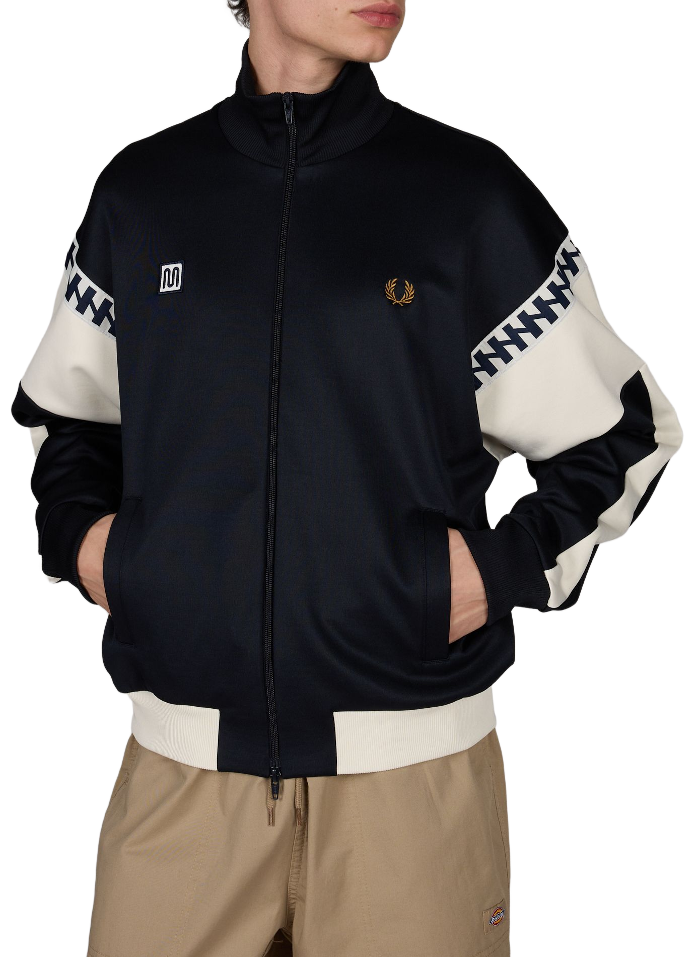 Tracksuit jacket with contrasting panels FRED PERRY Blue