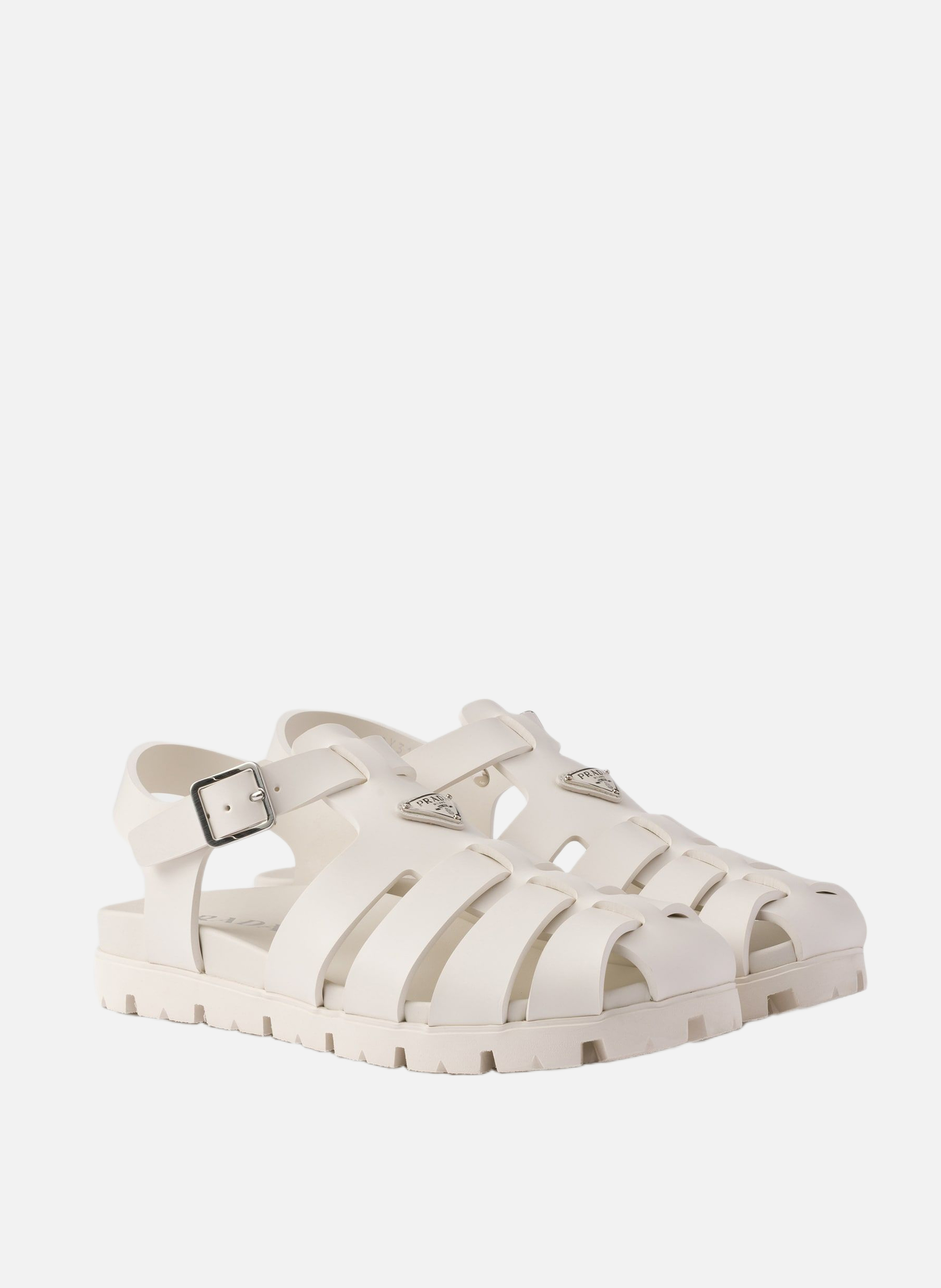 Sandales de pêcheur en gomme PRADA Beige