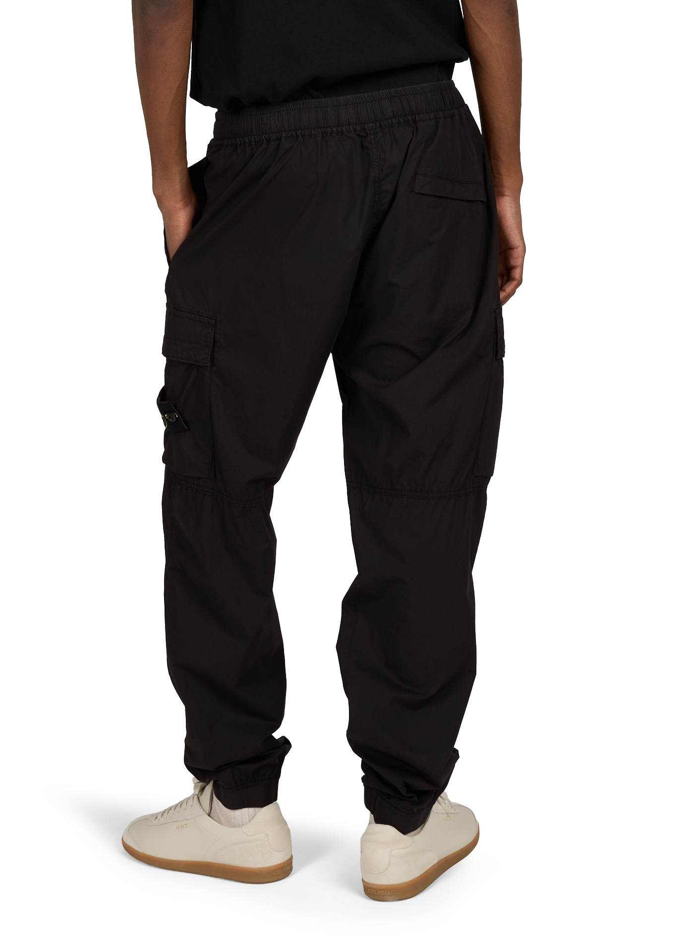 Cargo pants with elastic waist and ankles in a cotton blend STONE ISLAND Black