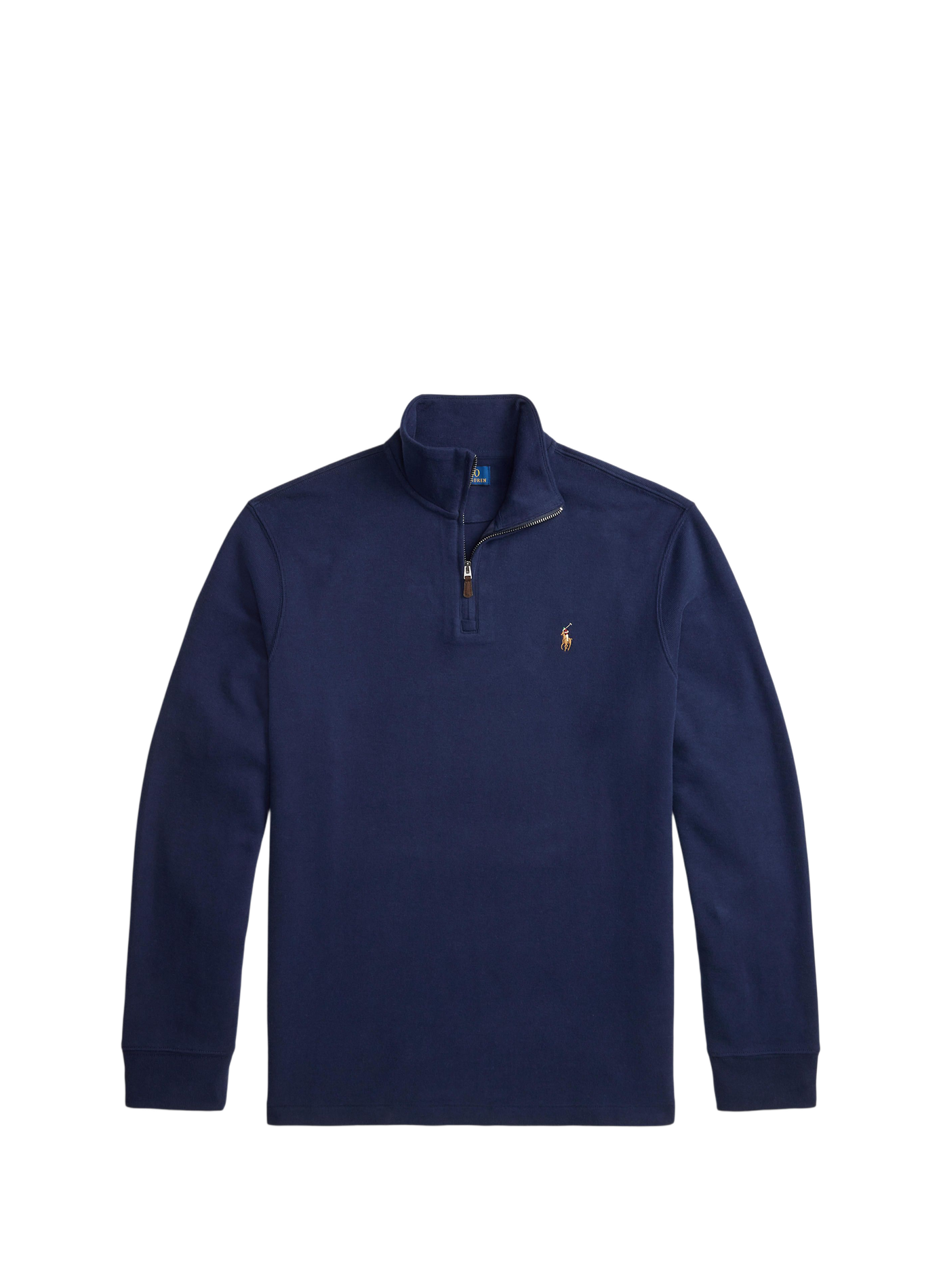 Pull droit col montant en coton POLO RALPH LAUREN Bleu