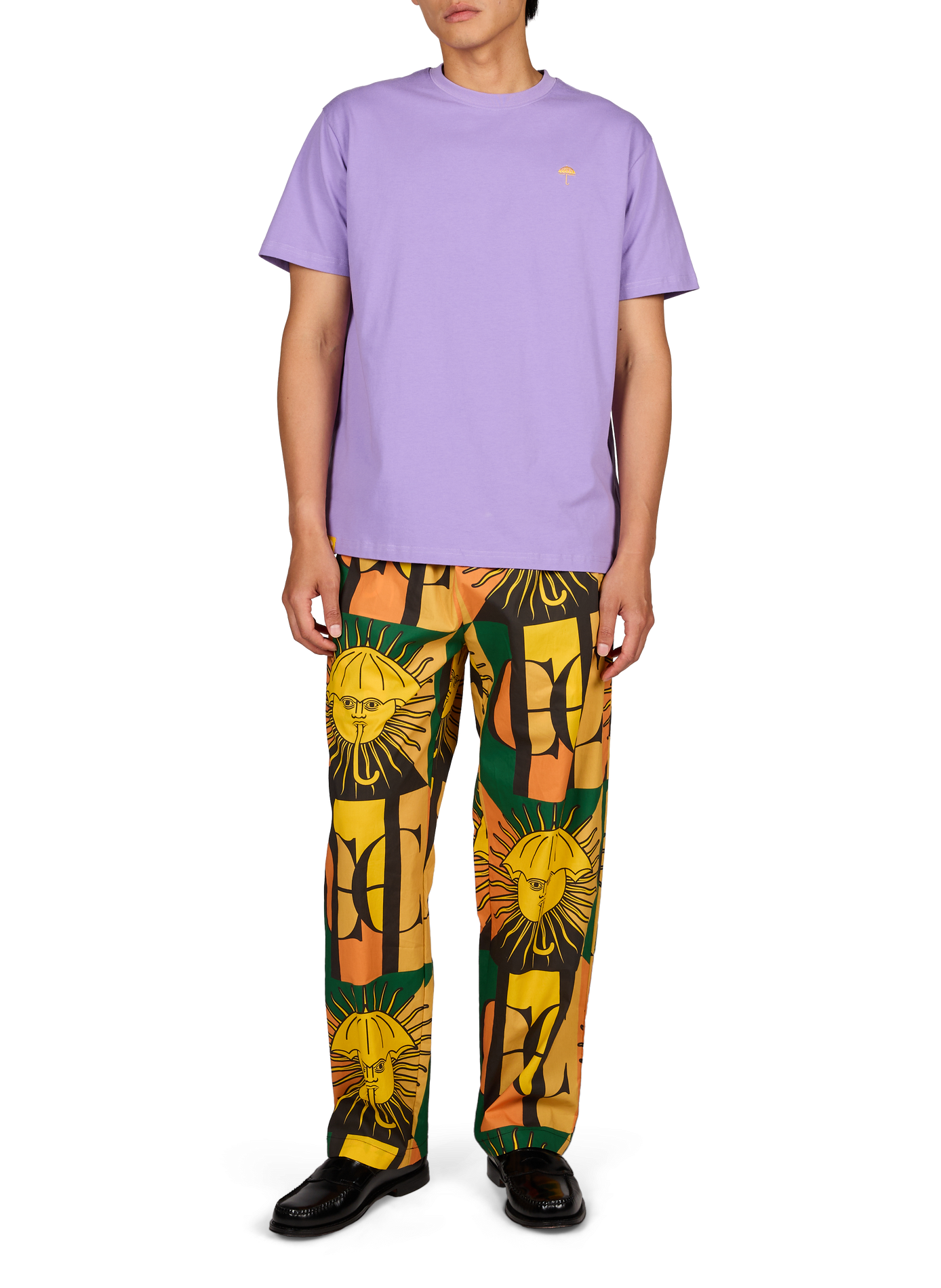 Pantalón recto estampado de algodón HELAS CAPS Multicolor
