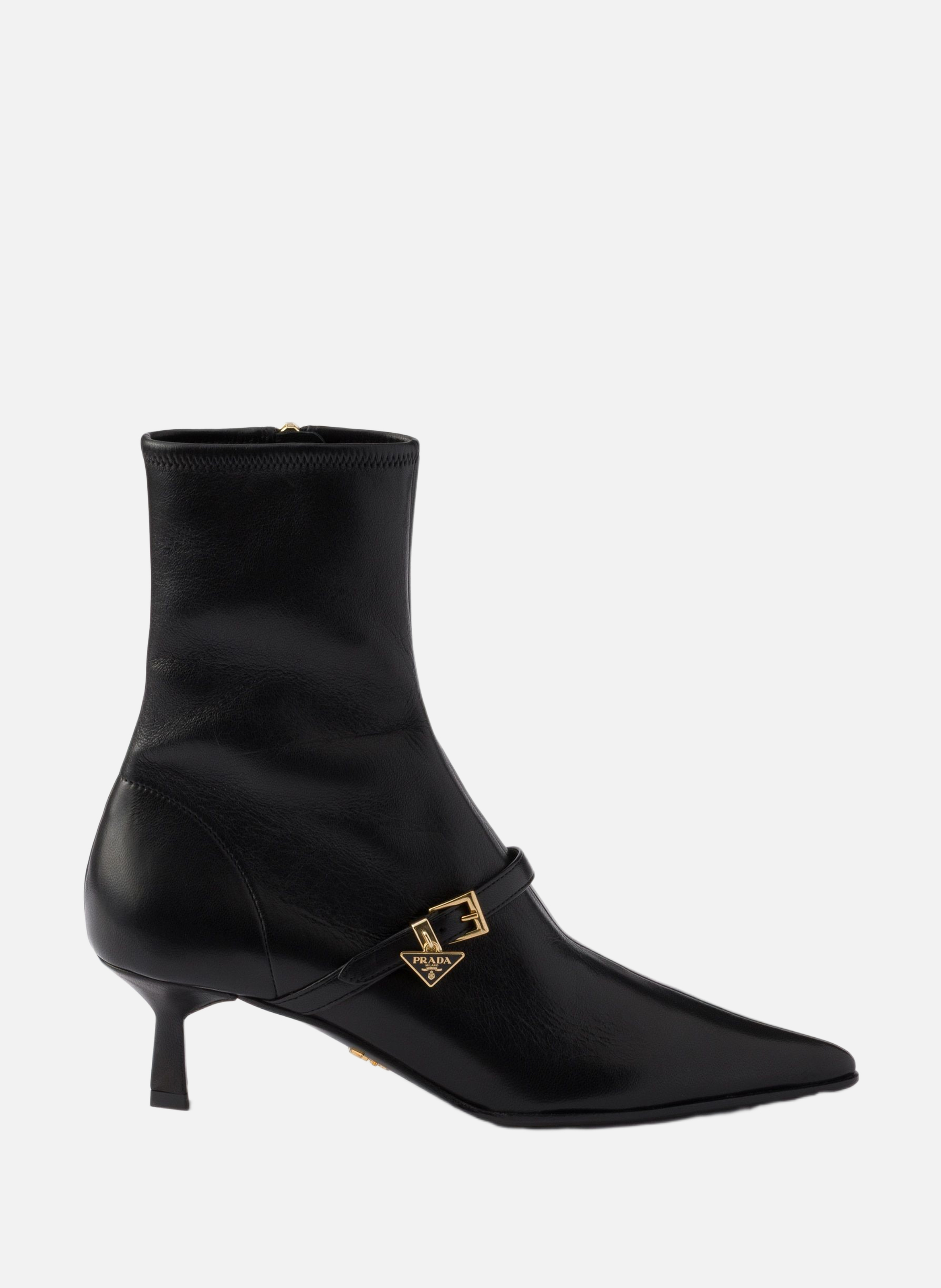 Bottines en cuir nappa stretch PRADA Noir