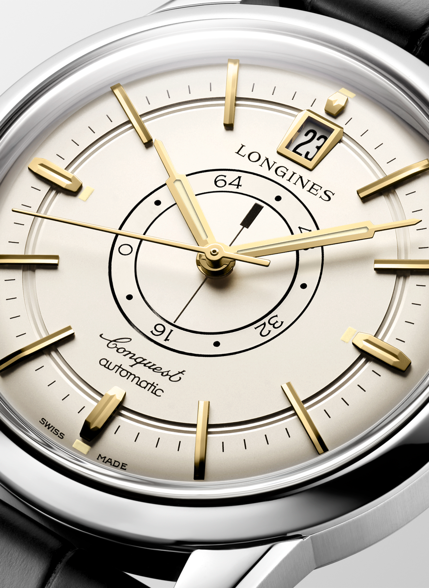 Montre automatique Conquest Heritage en cuir LONGINES Beige