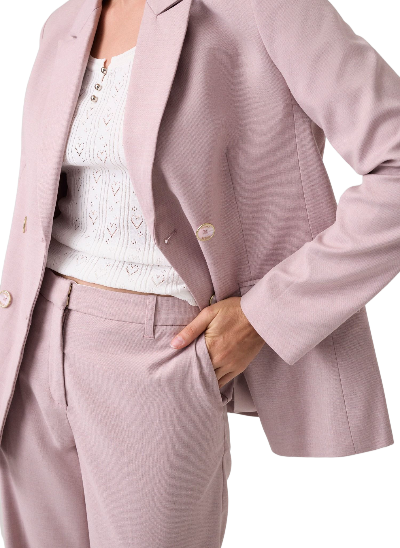 Wide-leg trousers GUESS Pink