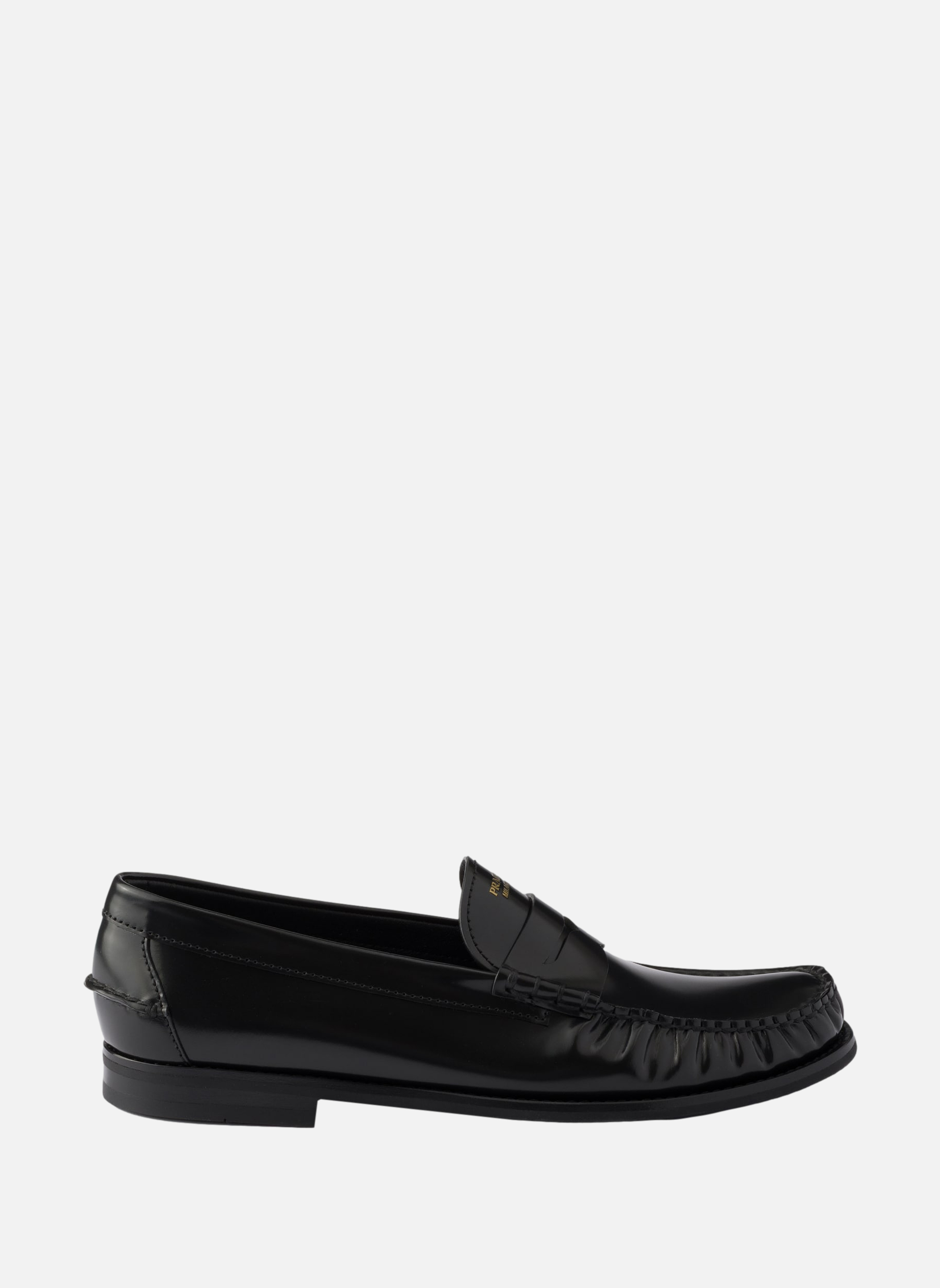 Mocassins en cuir brossé PRADA Noir