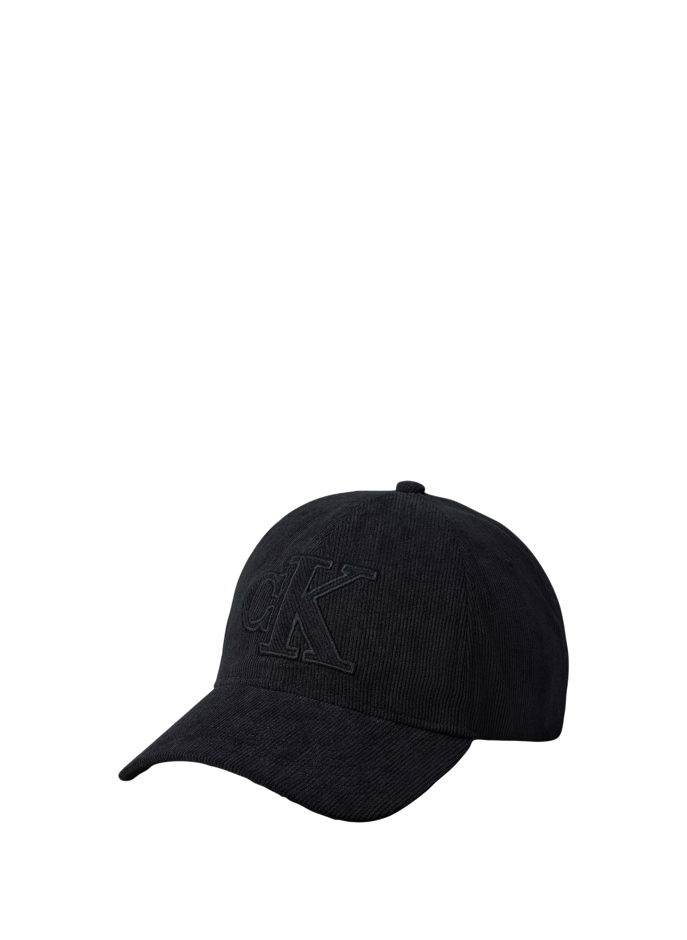 Ribfluwelen pet met geborduurd logo CALVIN KLEIN Zwart