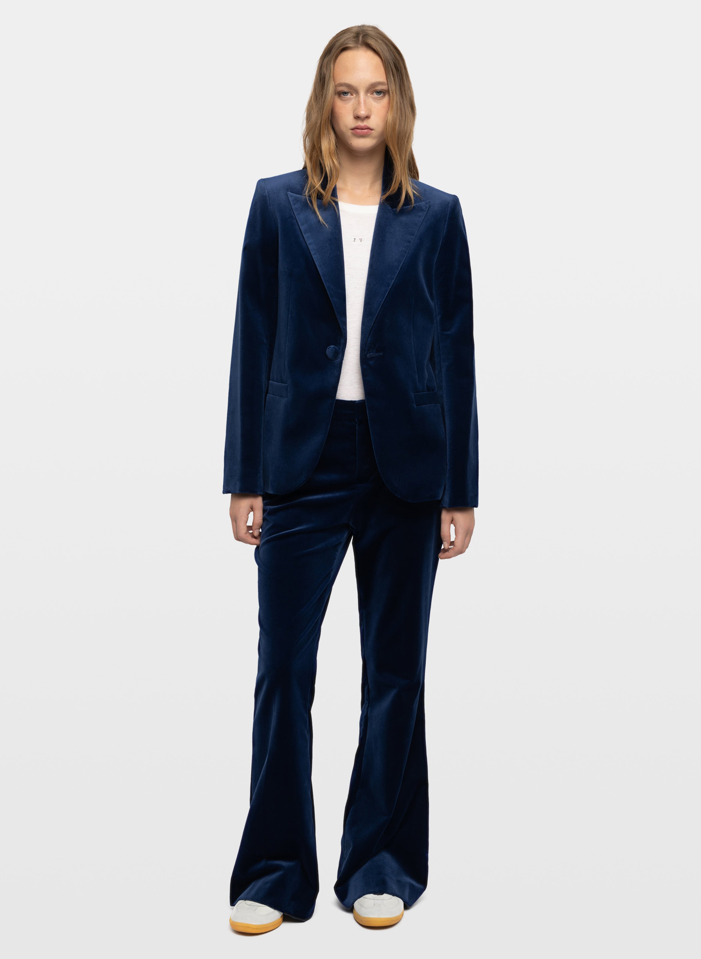 Veste blazer ajustée velours en coton vavy ZADIG&VOLTAIRE Bleu