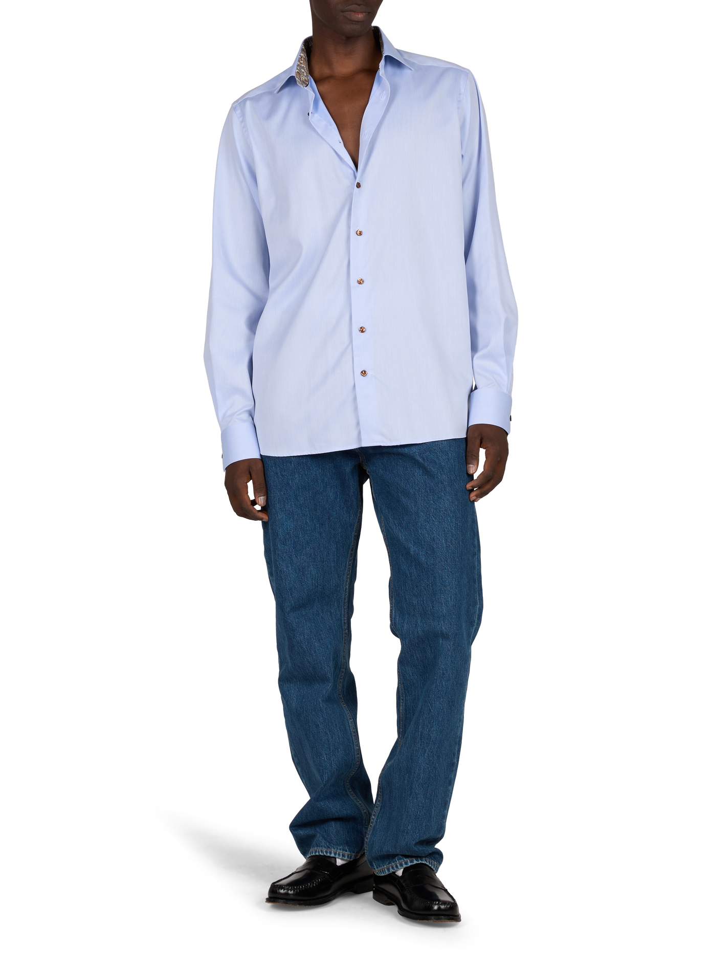 Straight classic collar shirt in cotton ETON Blue