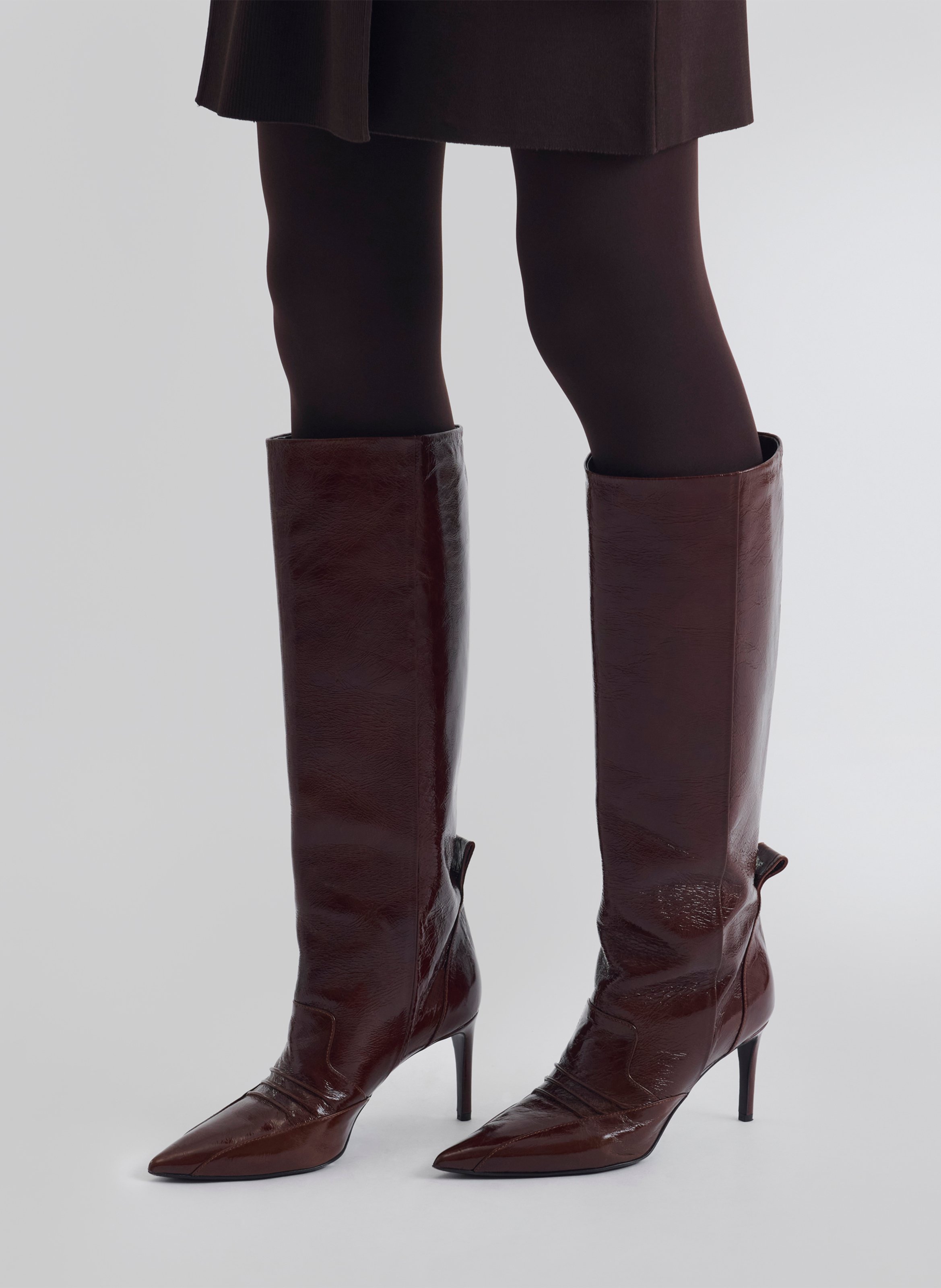 Bottes à bout pointu en cuir neodavynp IRO Marron