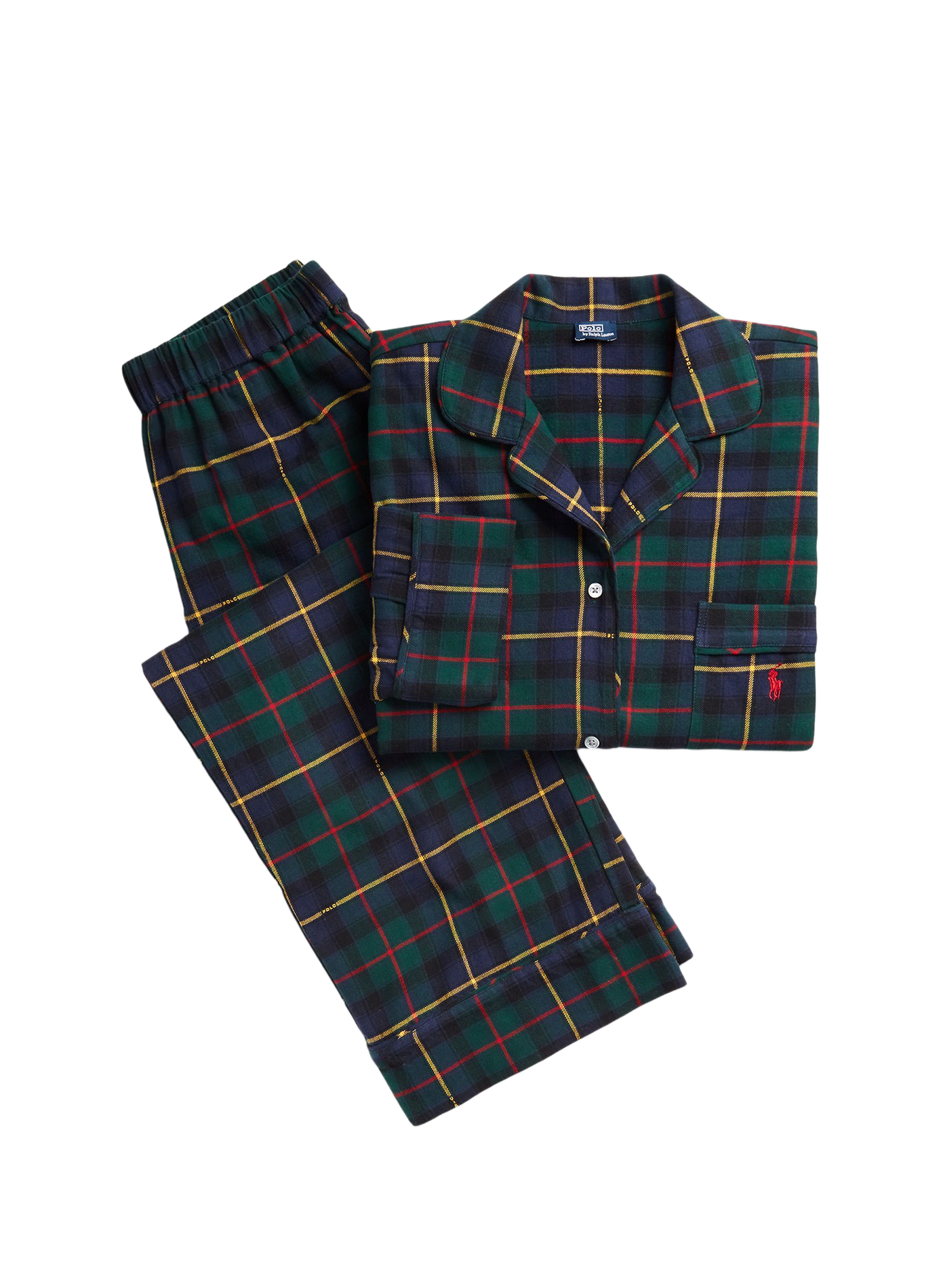Ensemble de pyjama à carreaux en coton  POLO RALPH LAUREN Kaki